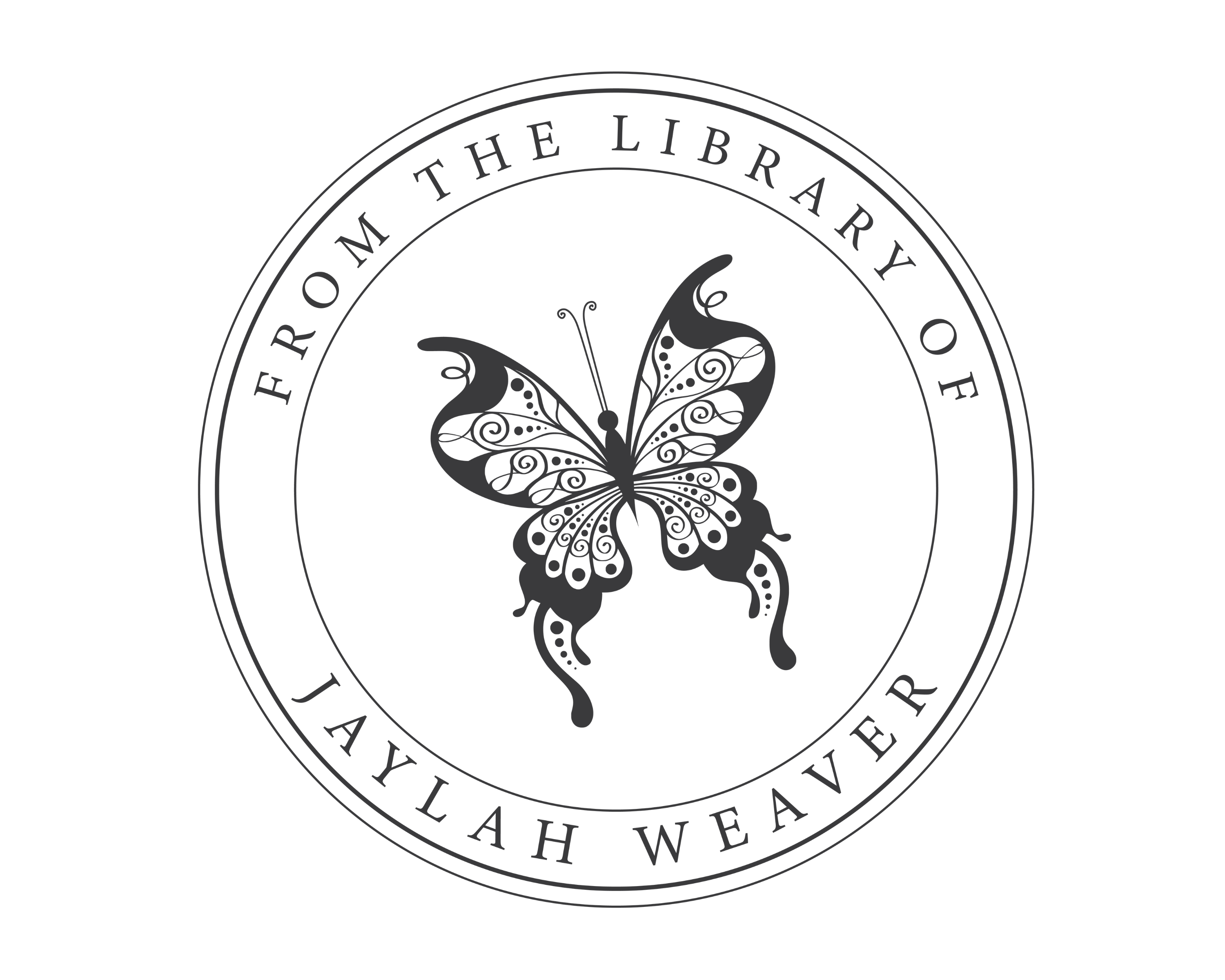 Butterfly Custom Name Book Stamp - JL-BF4