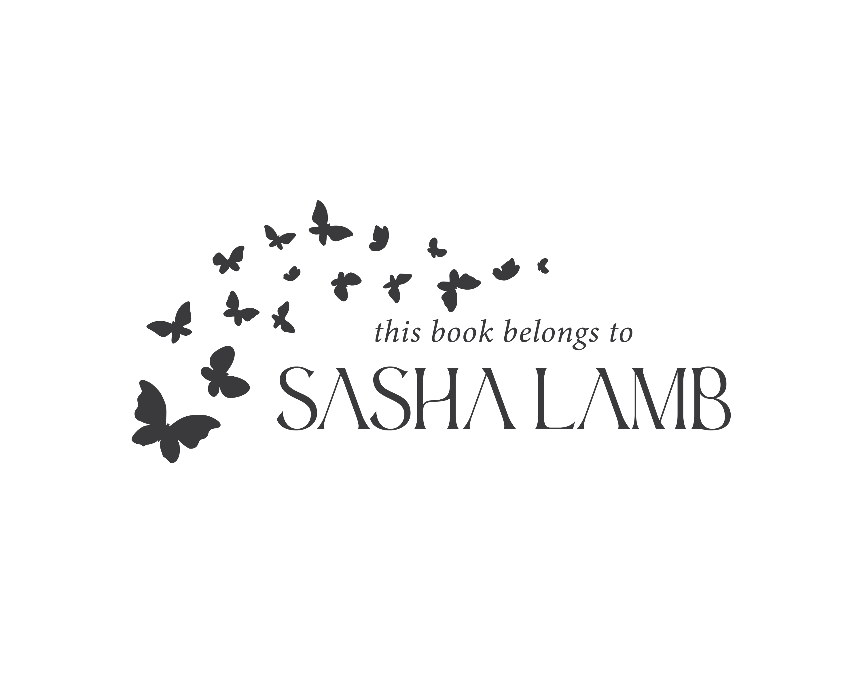 Butterfly Custom Name Book Stamp - JL-BF5