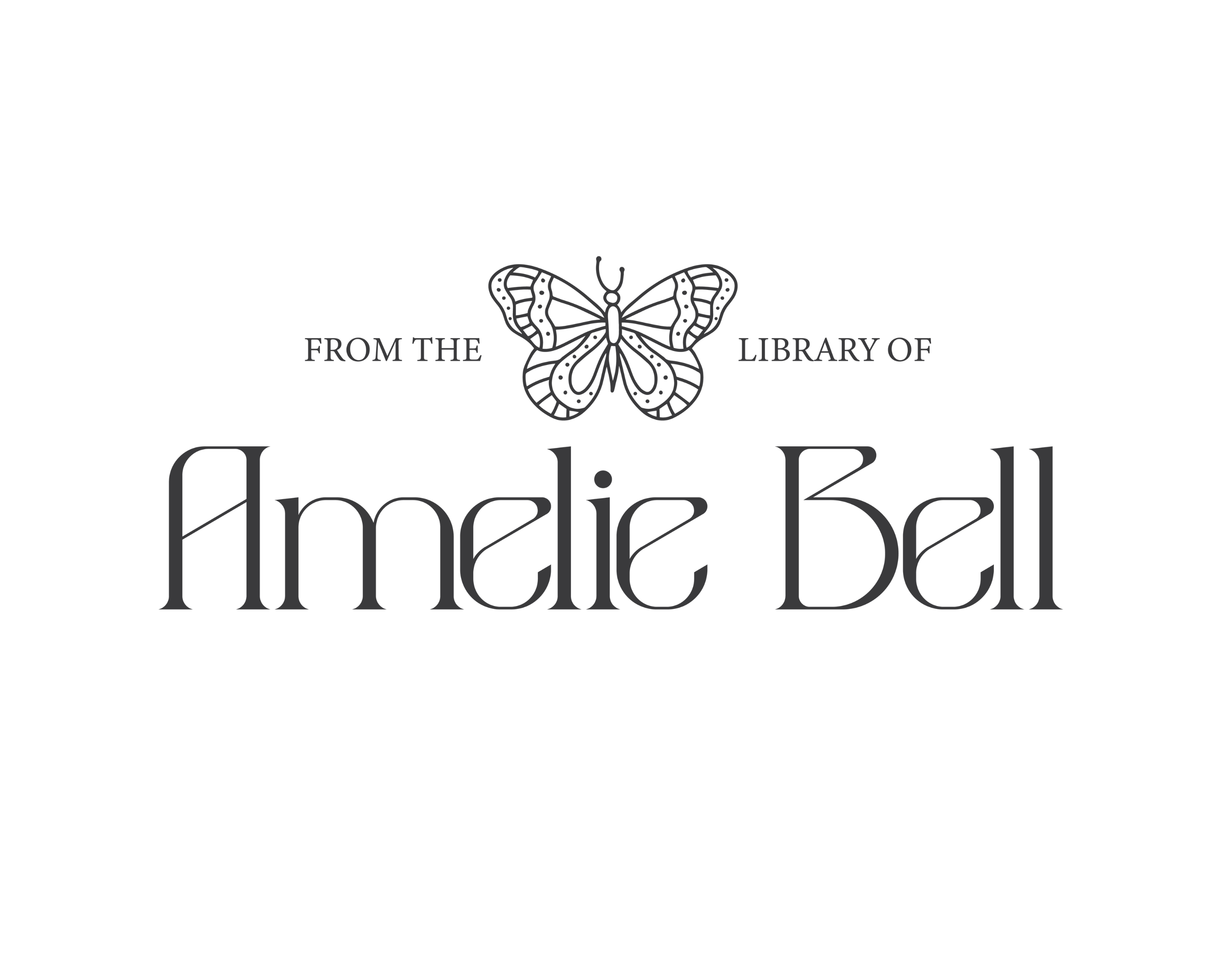 Butterfly Custom Name Book Stamp - JL-BF6