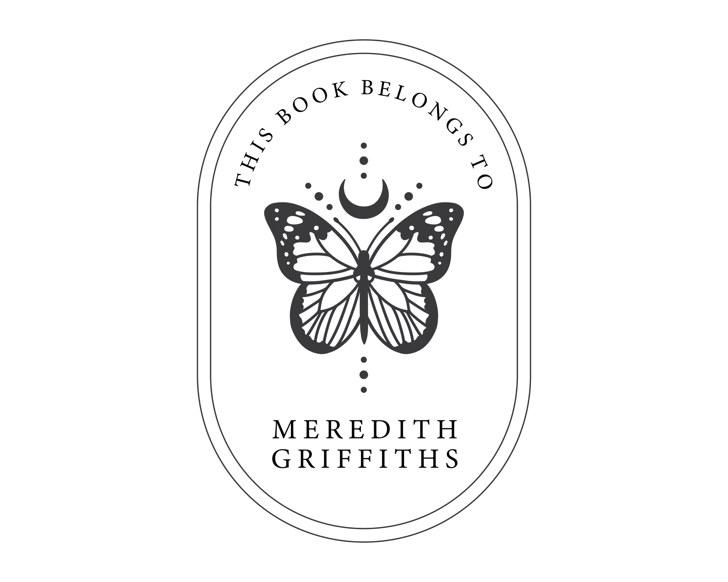 Butterfly Custom Name Book Stamp - JL-BF8