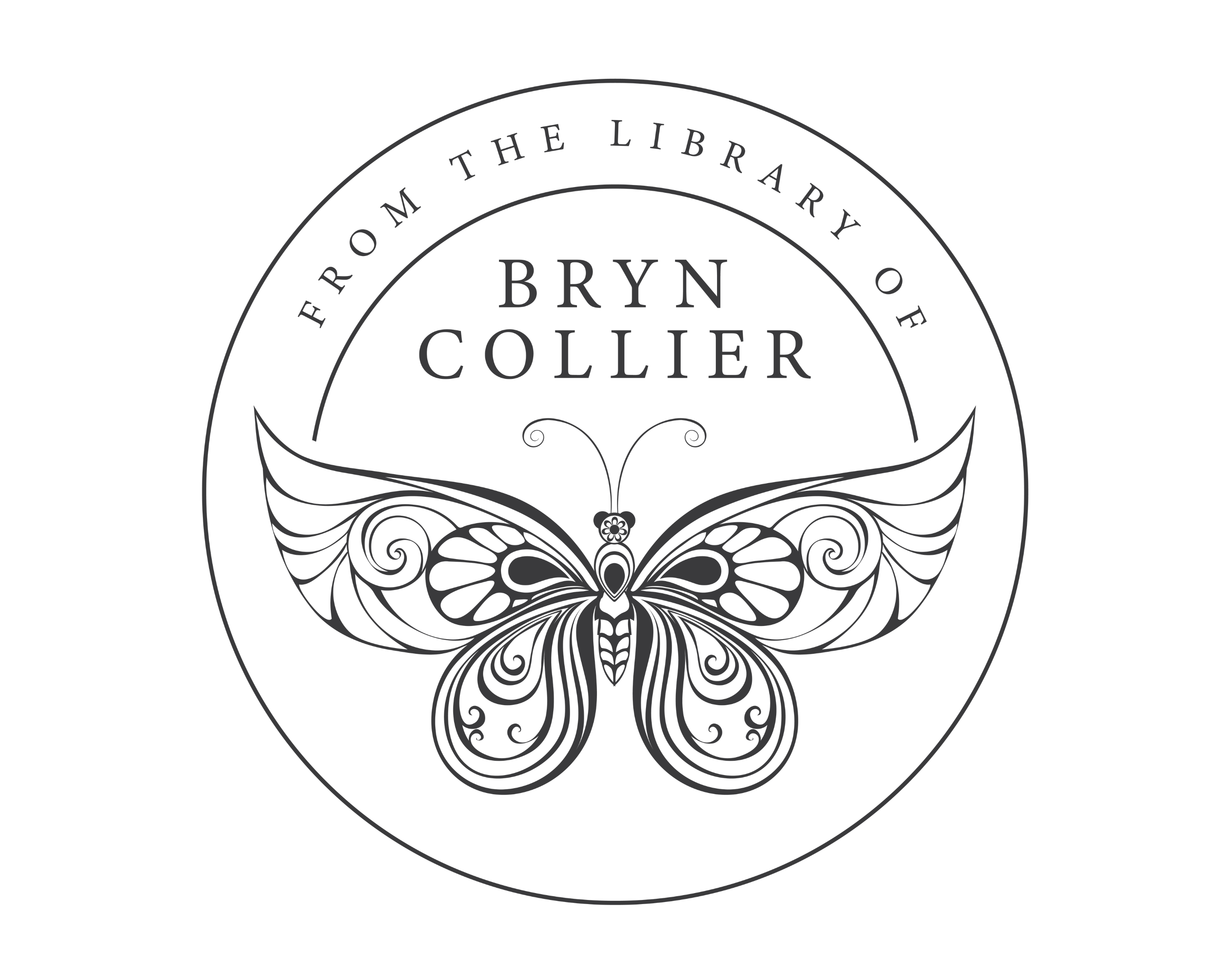 Butterfly Custom Name Book Stamp - JL-BF9