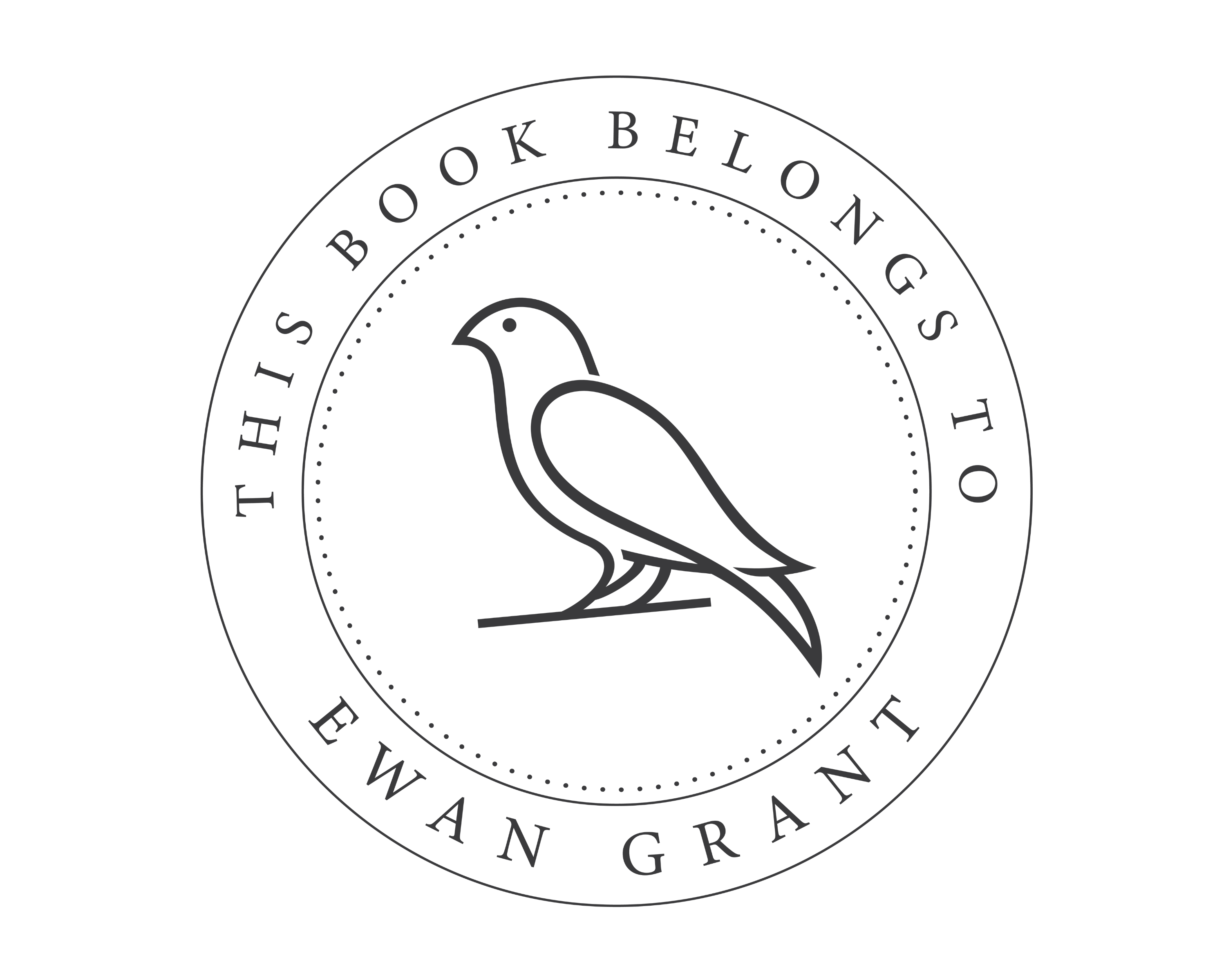 Birds Custom Name Book Stamp - JL-BIRD1