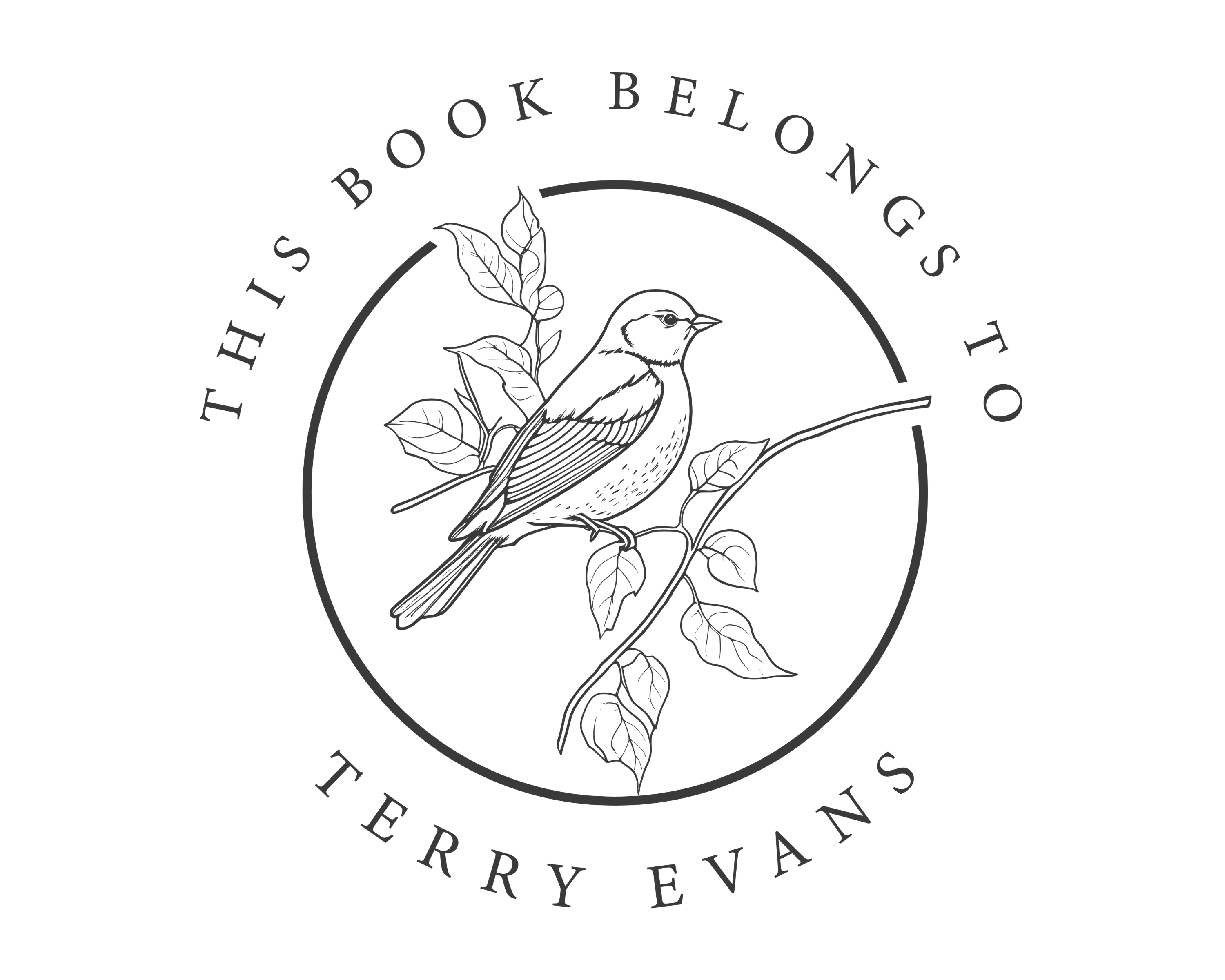 Birds Custom Name Book Stamp - JL-BIRD4