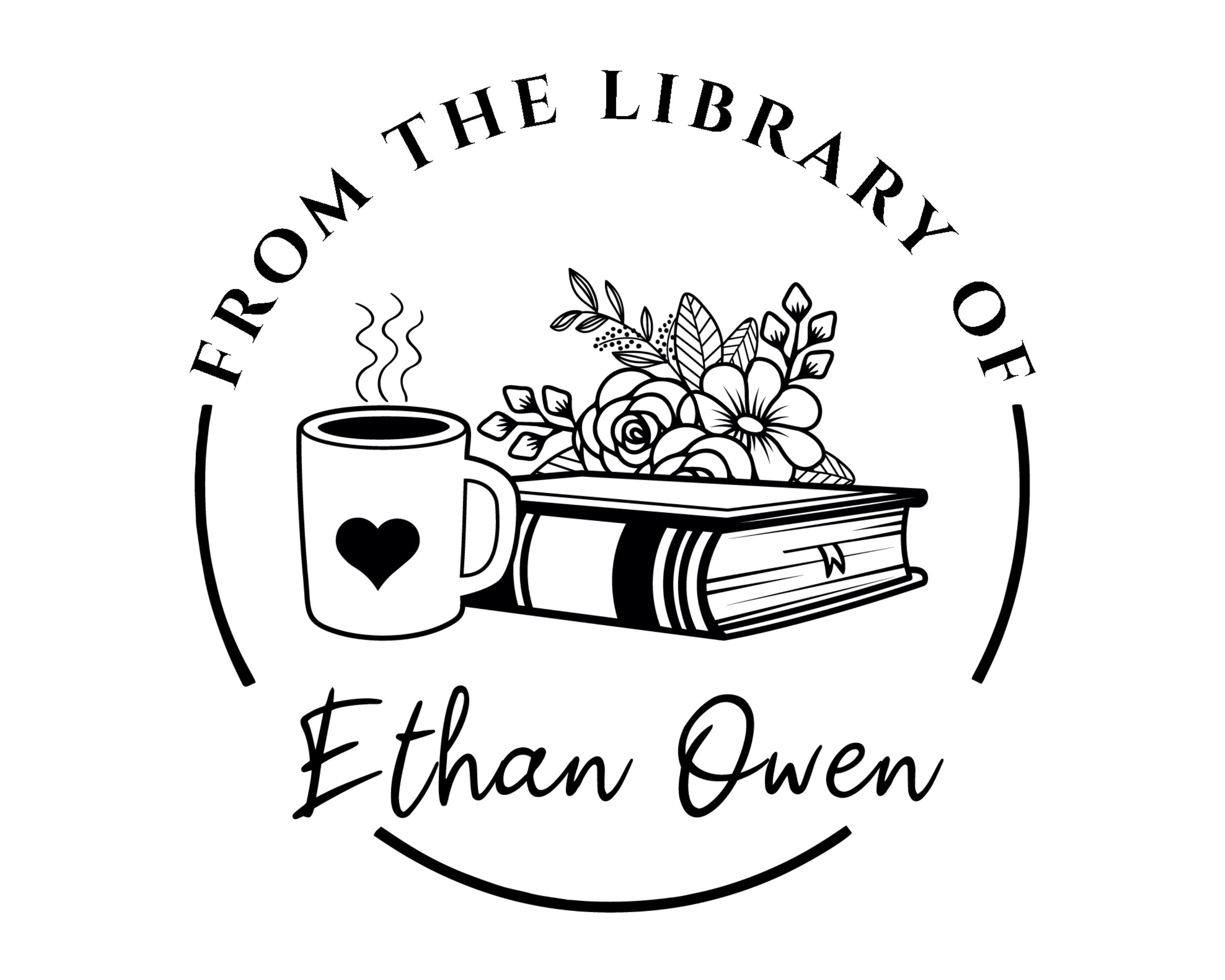 Coffee Custom Name Book Stamp - JL-Book10