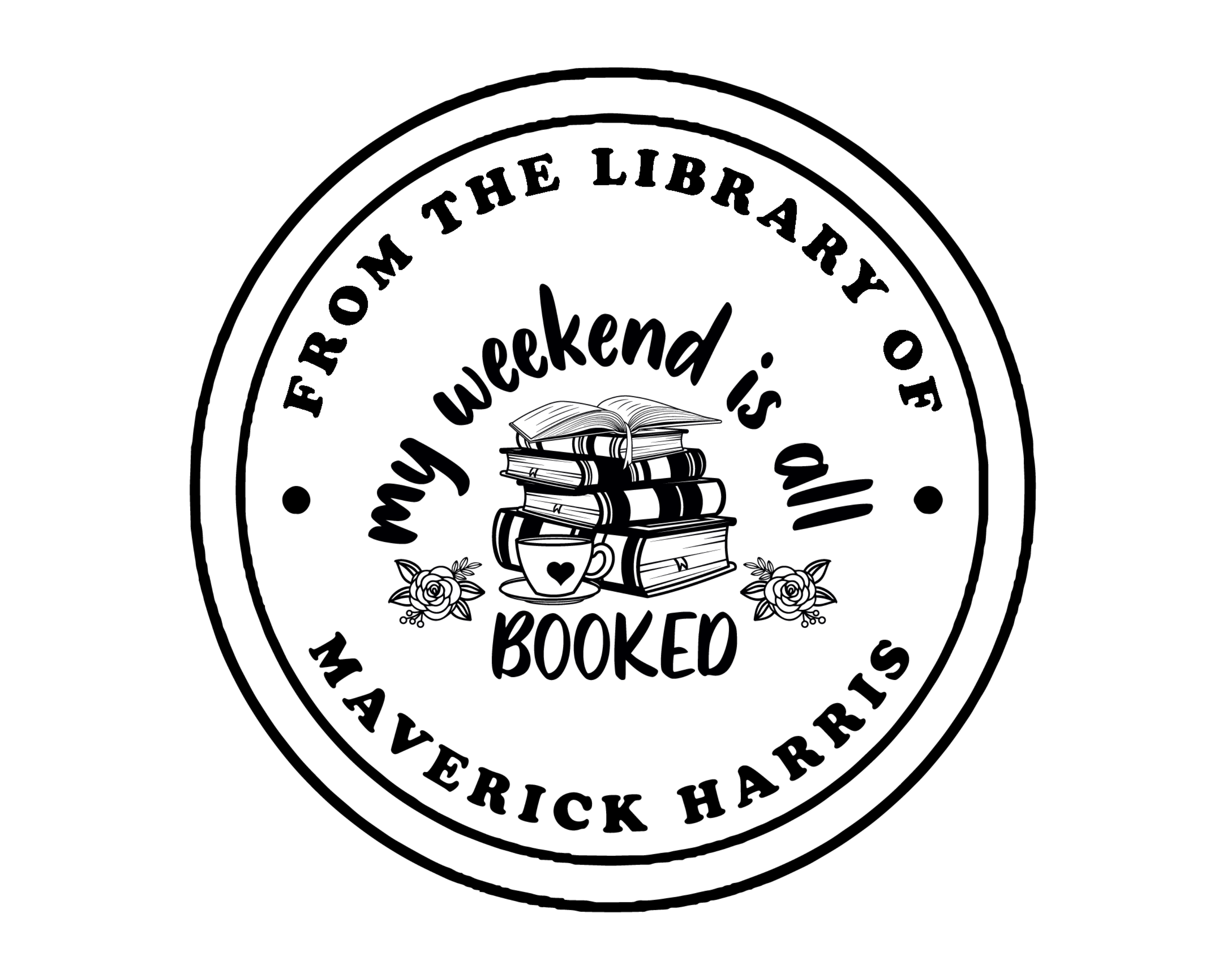 Coffee Custom Name Book Stamp - JL-Book60