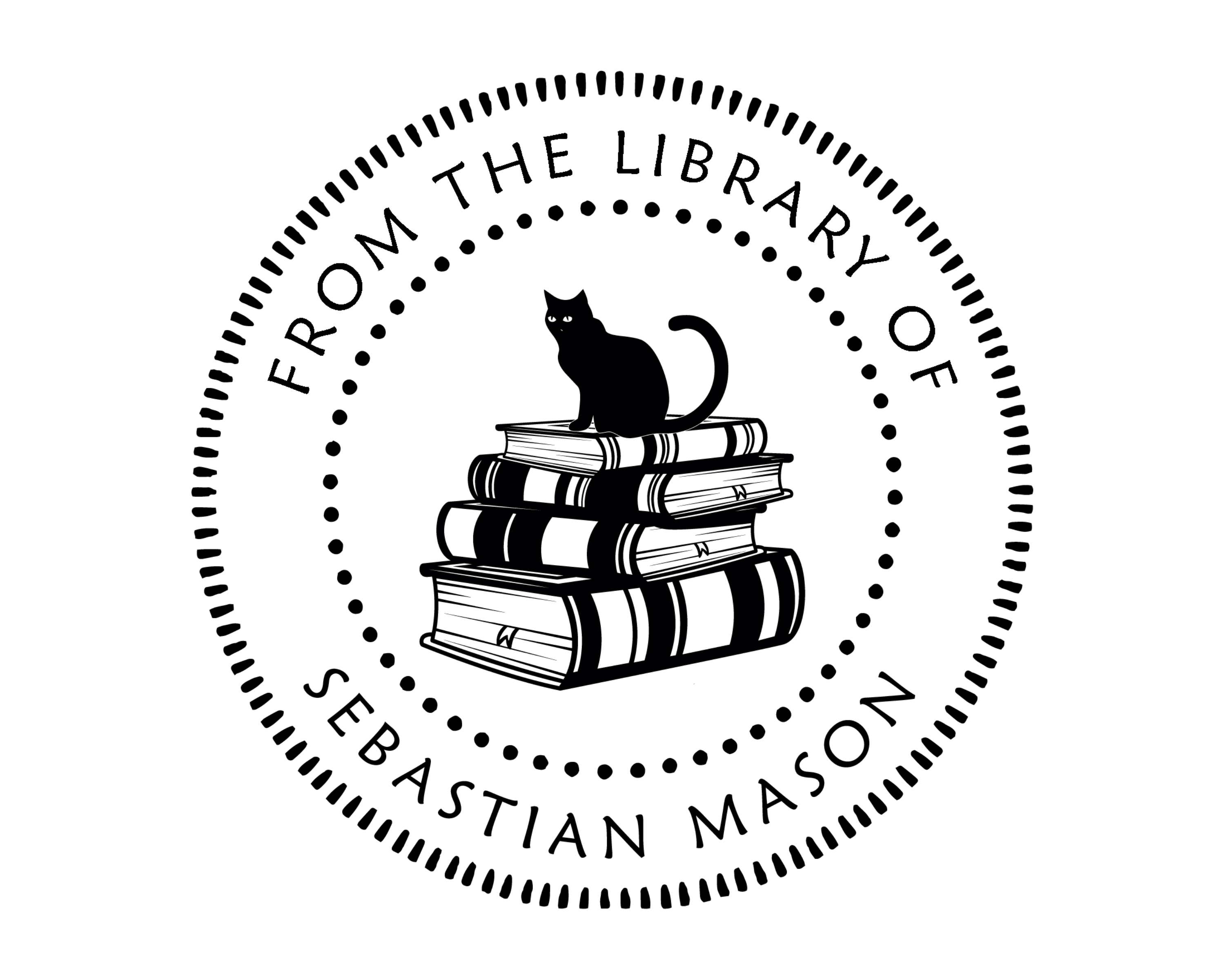 Cat Custom Name Book Stamp - JL-Book9