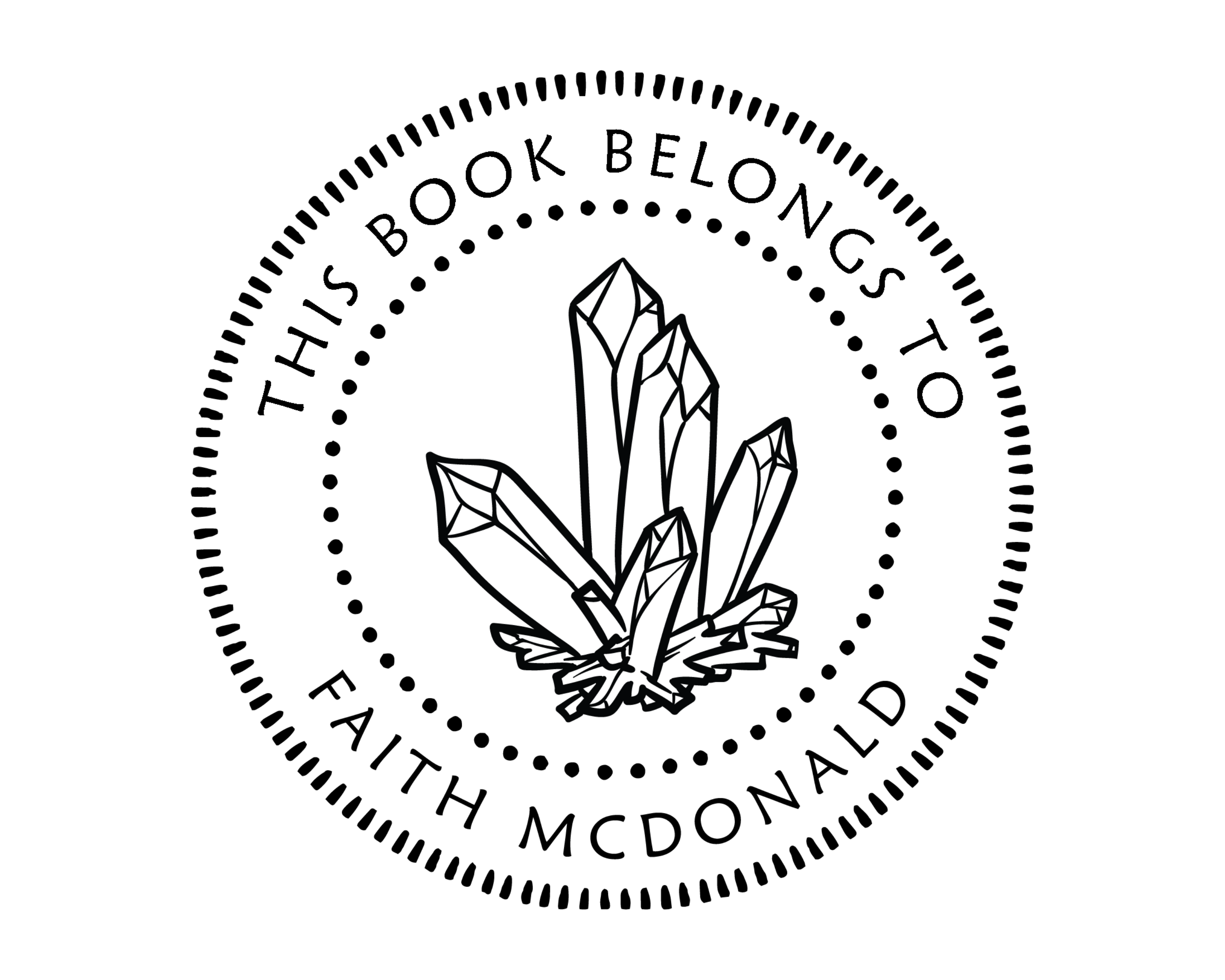 Crystal Custom Name Book Stamp - JL-Celestial16