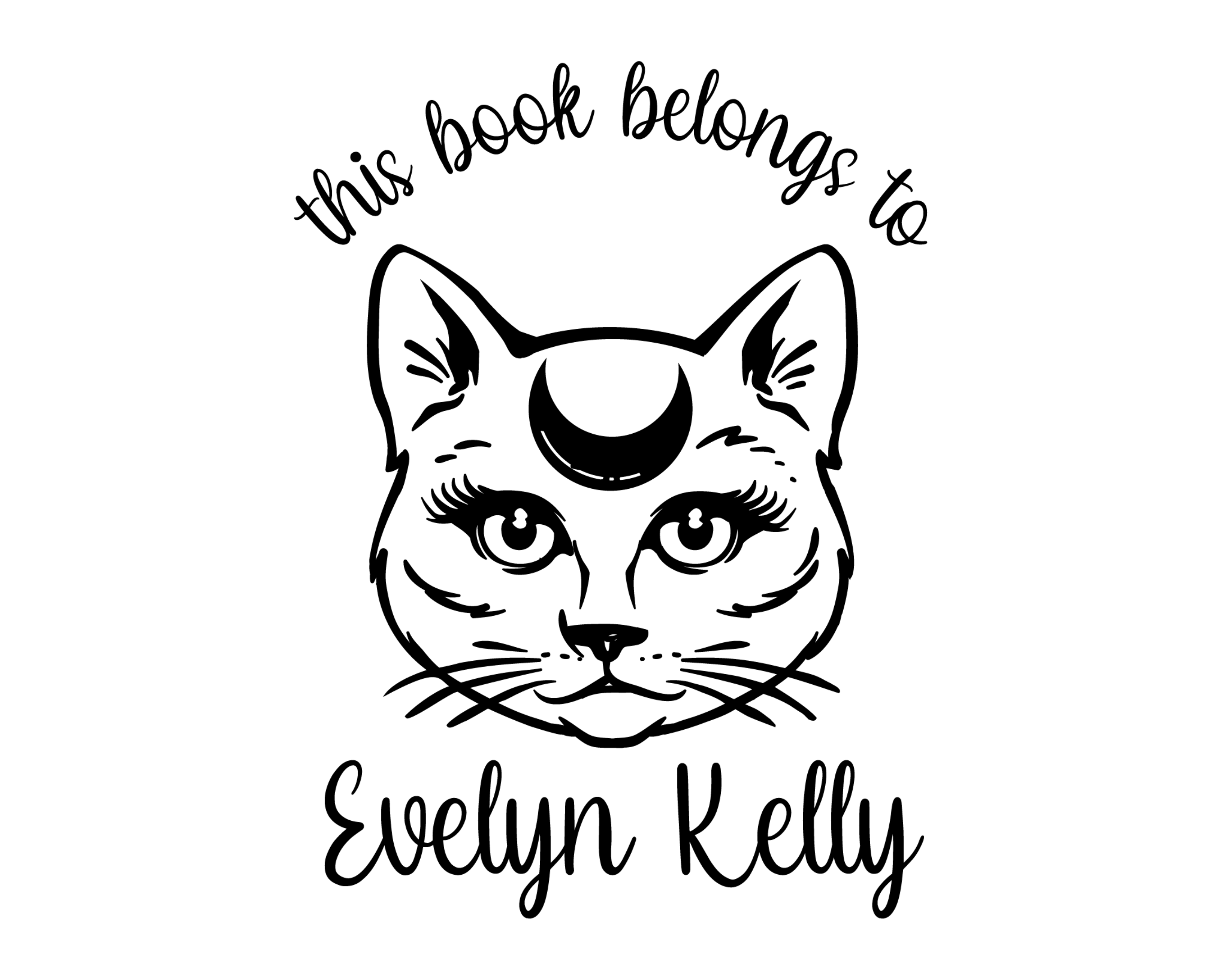 Cat Custom Name Book Stamp - JL-Celestial25