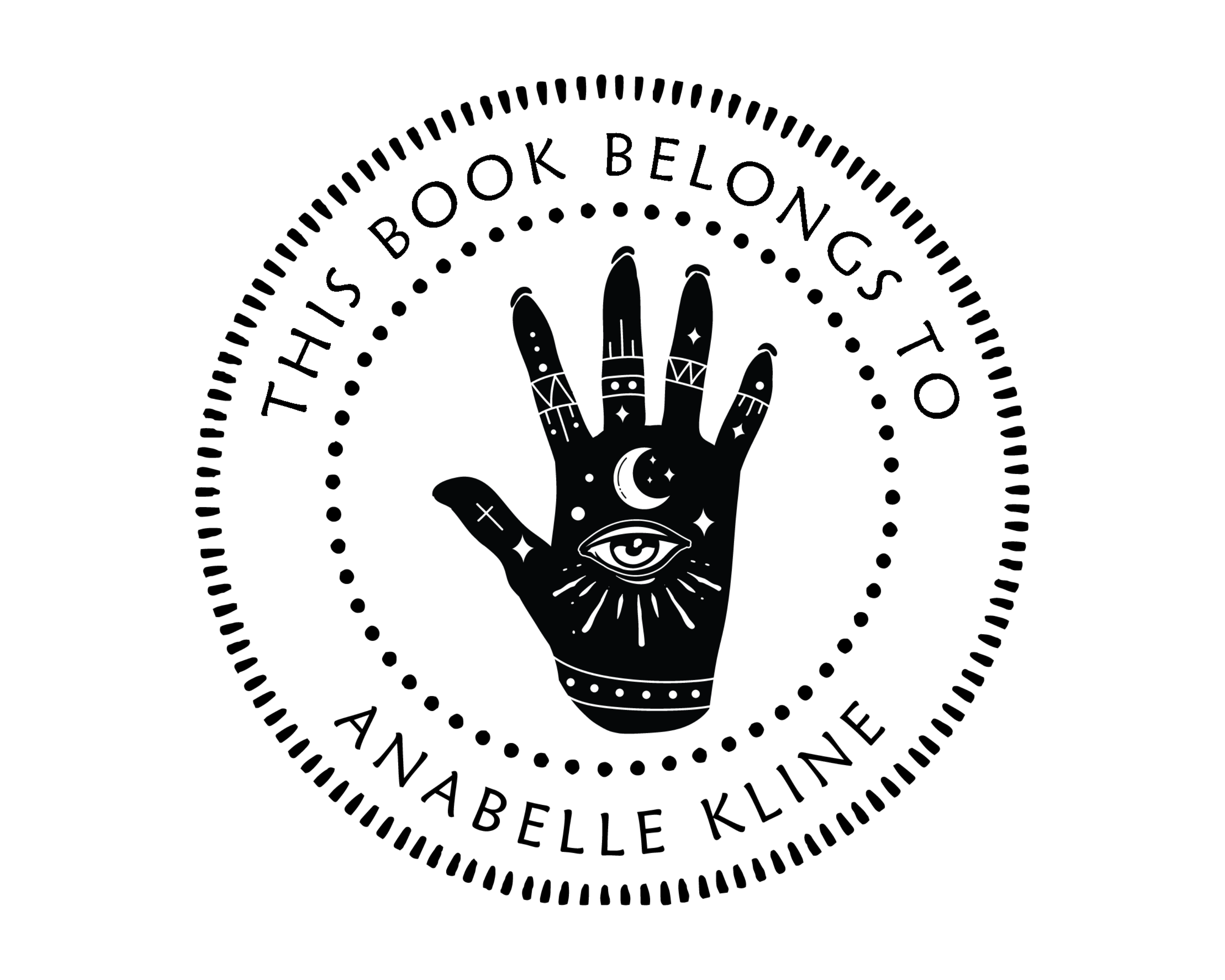 Celestial Custom Name Book Stamp - JL-Celestial28