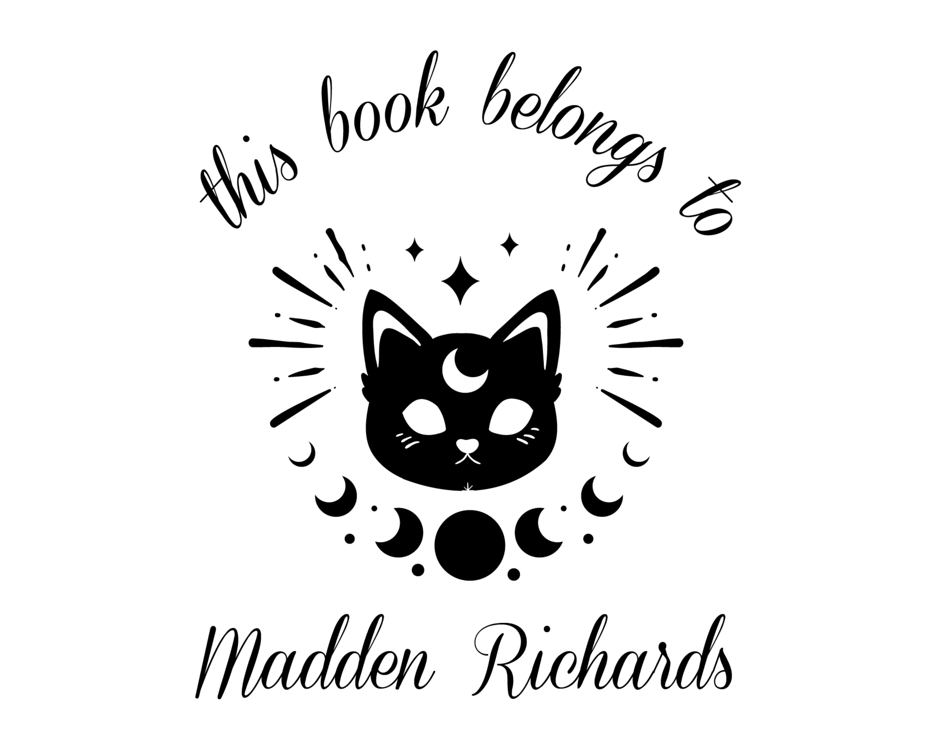 Cat Custom Name Book Stamp - JL-Celestial43