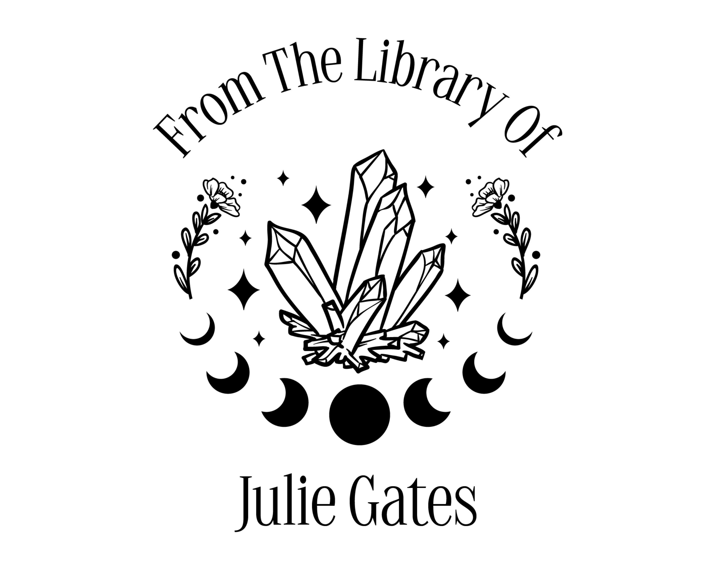 Crystal Custom Name Book Stamp - JL-Celestial49