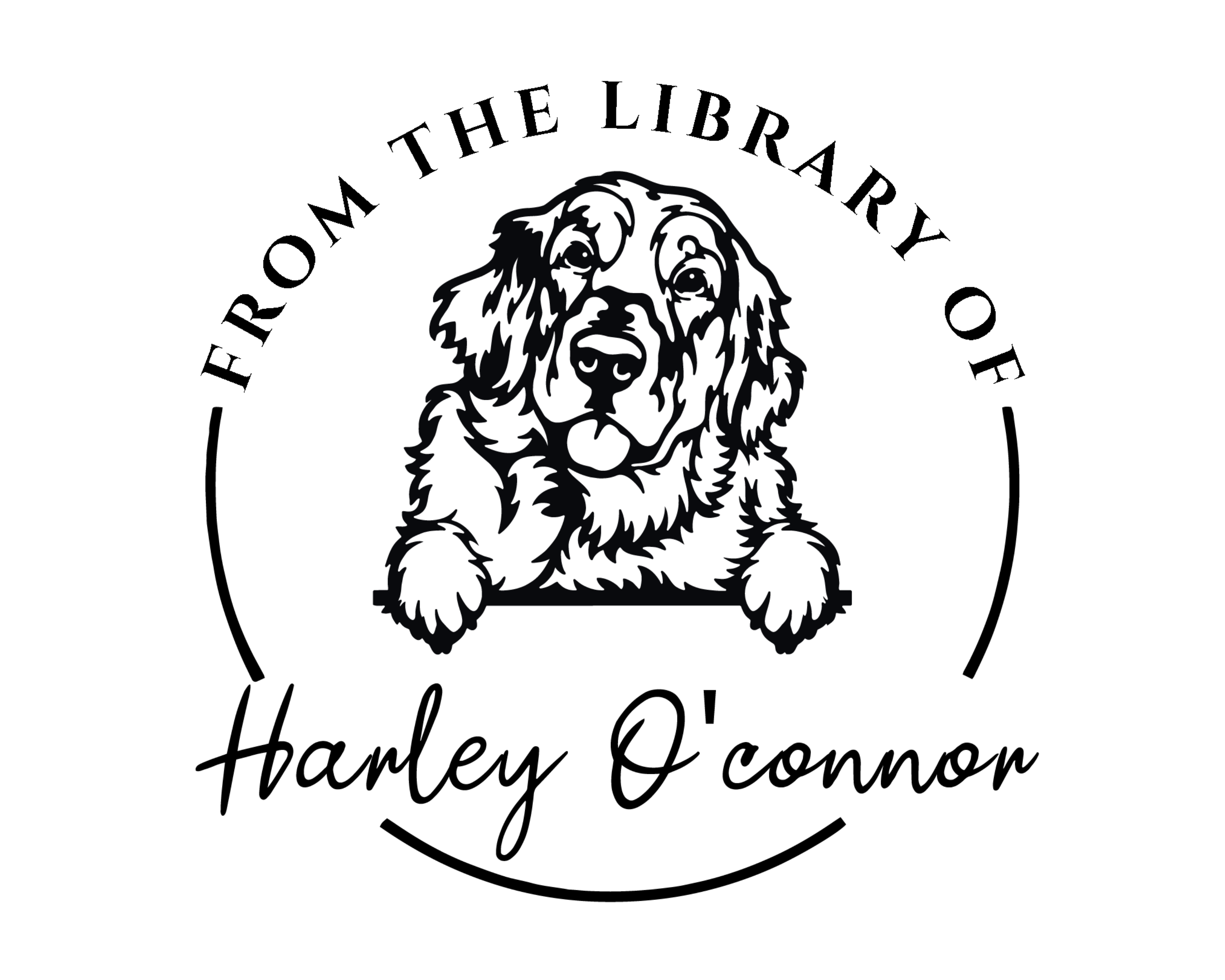 Dog Custom Name Book Stamp - JL-DOG10-GoldenRetriever