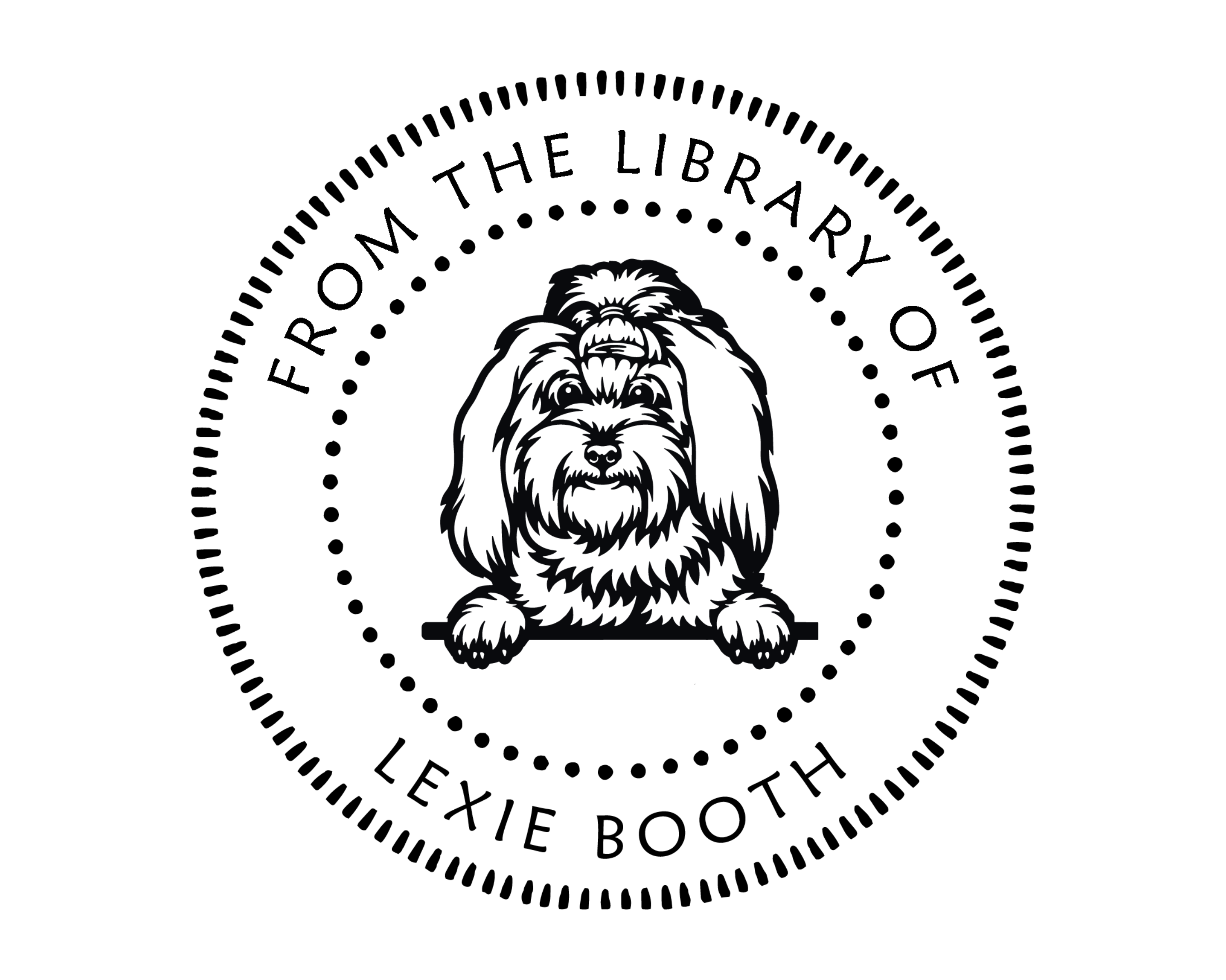 Dog Custom Name Book Stamp - JL-DOG16-MalteseLapdog