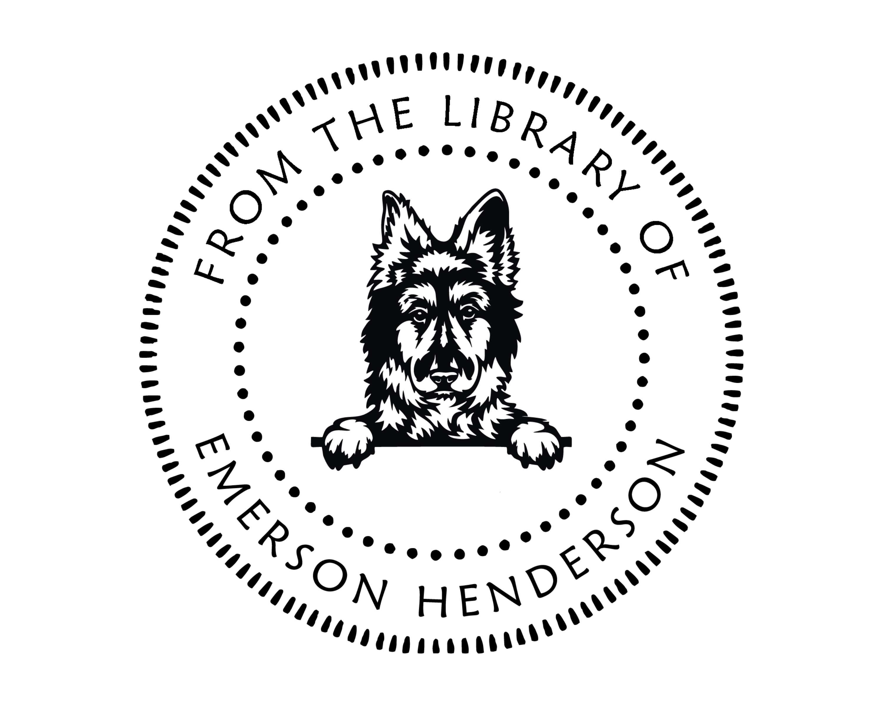 Dog Custom Name Book Stamp - JL-DOG2-GermanShepherd