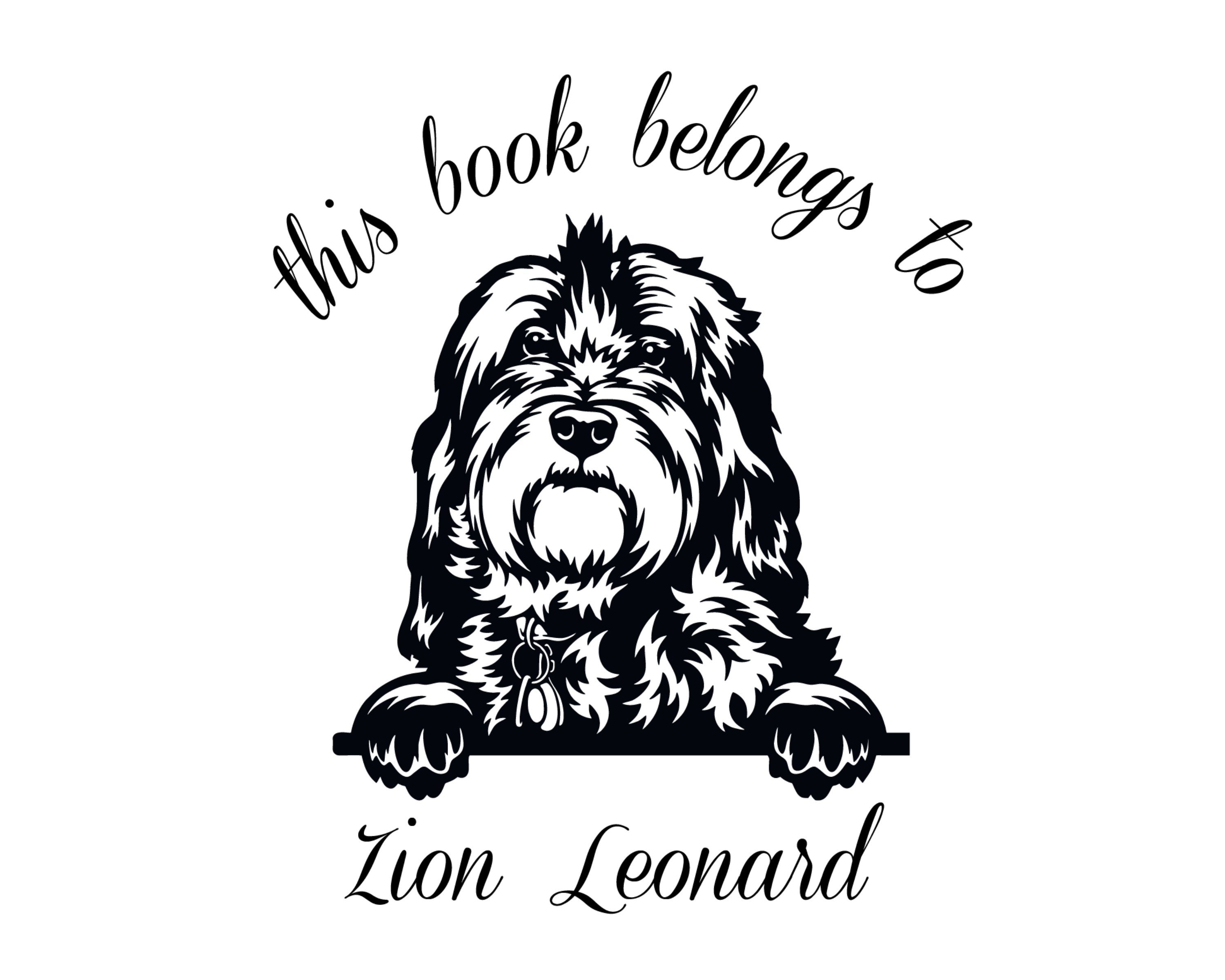 Dog Custom Name Book Stamp - JL-DOG21