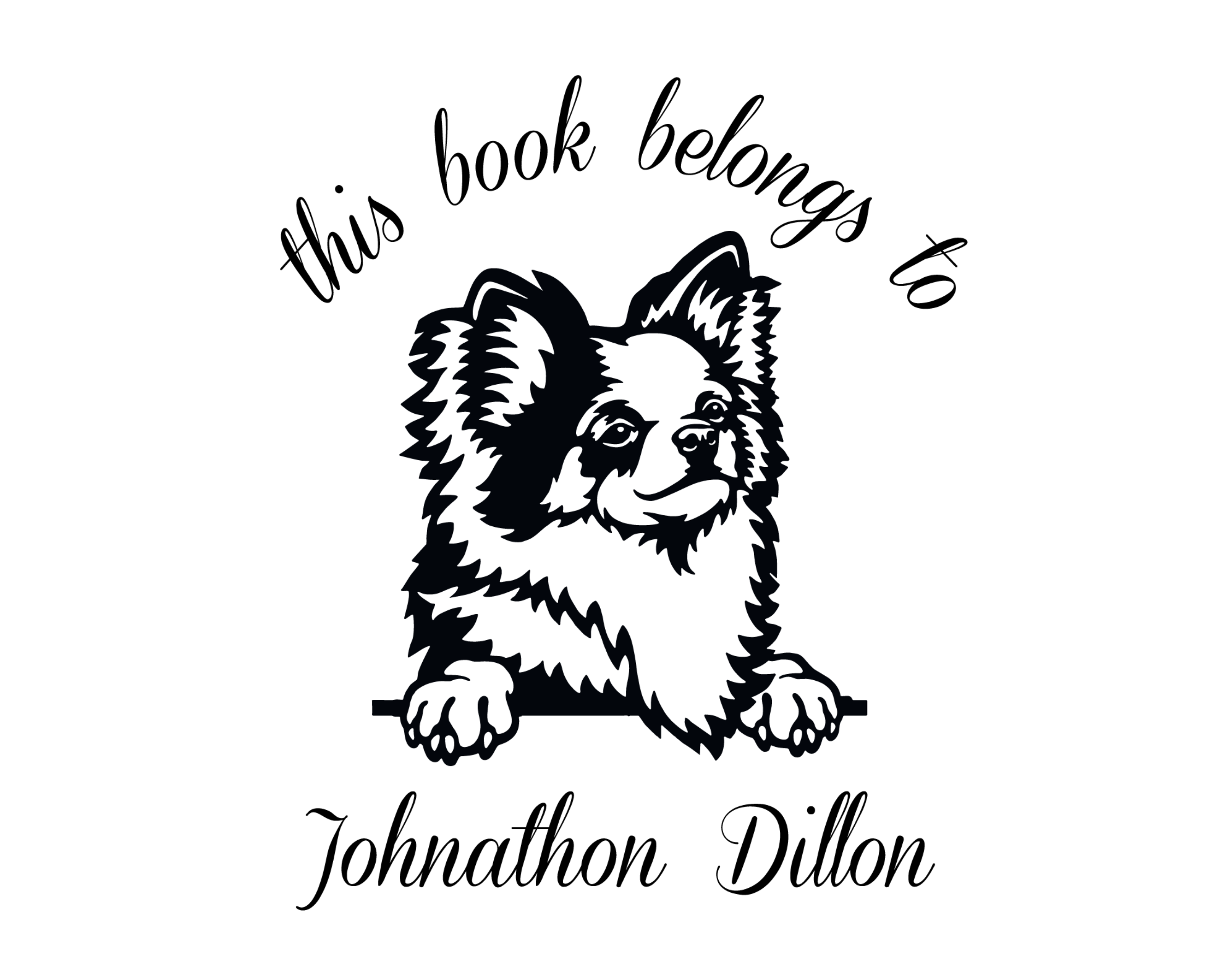 Dog Custom Name Book Stamp - JL-DOG28-Chihuahua