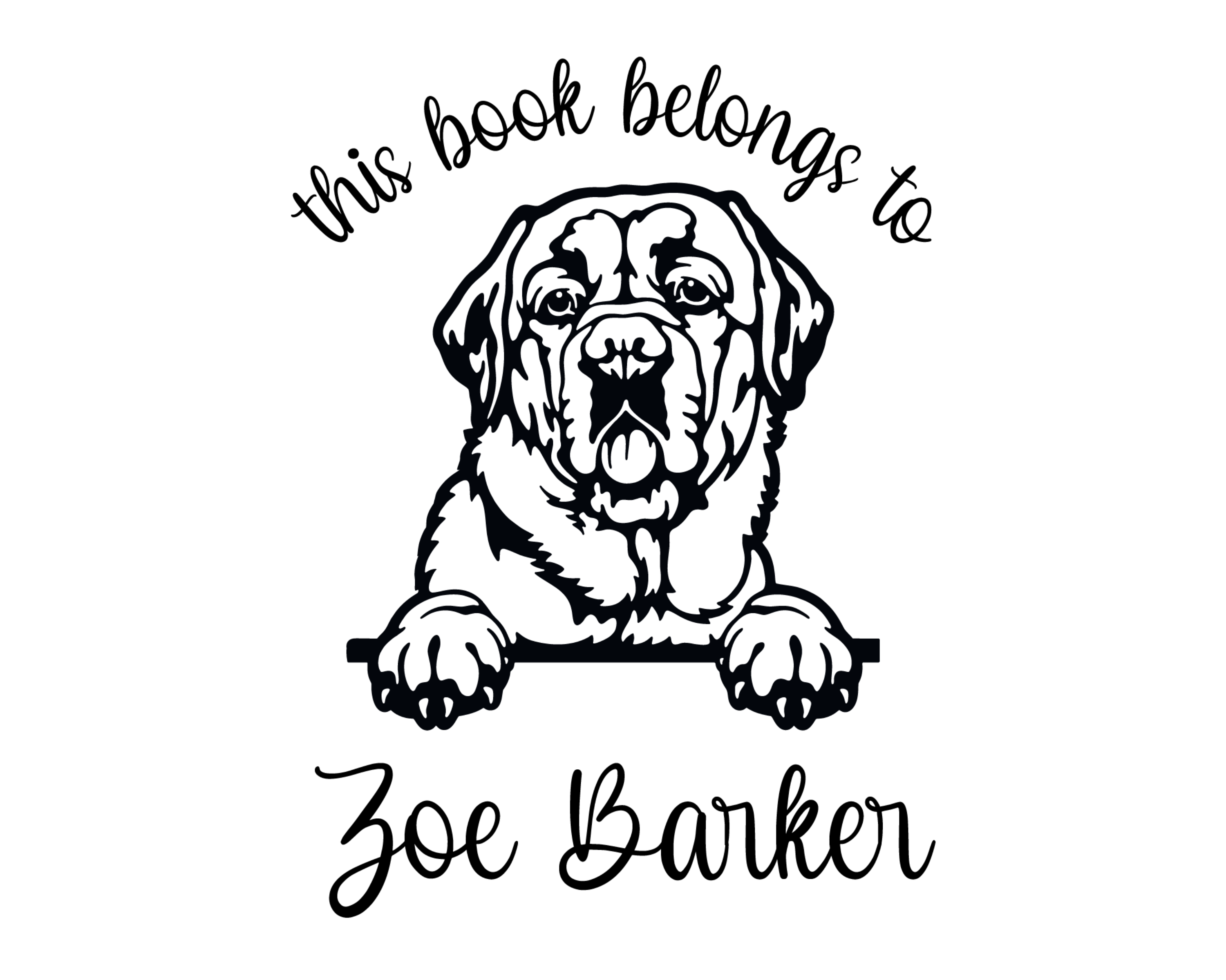 Dog Custom Name Book Stamp - JL-DOG34-LabradorRetriever