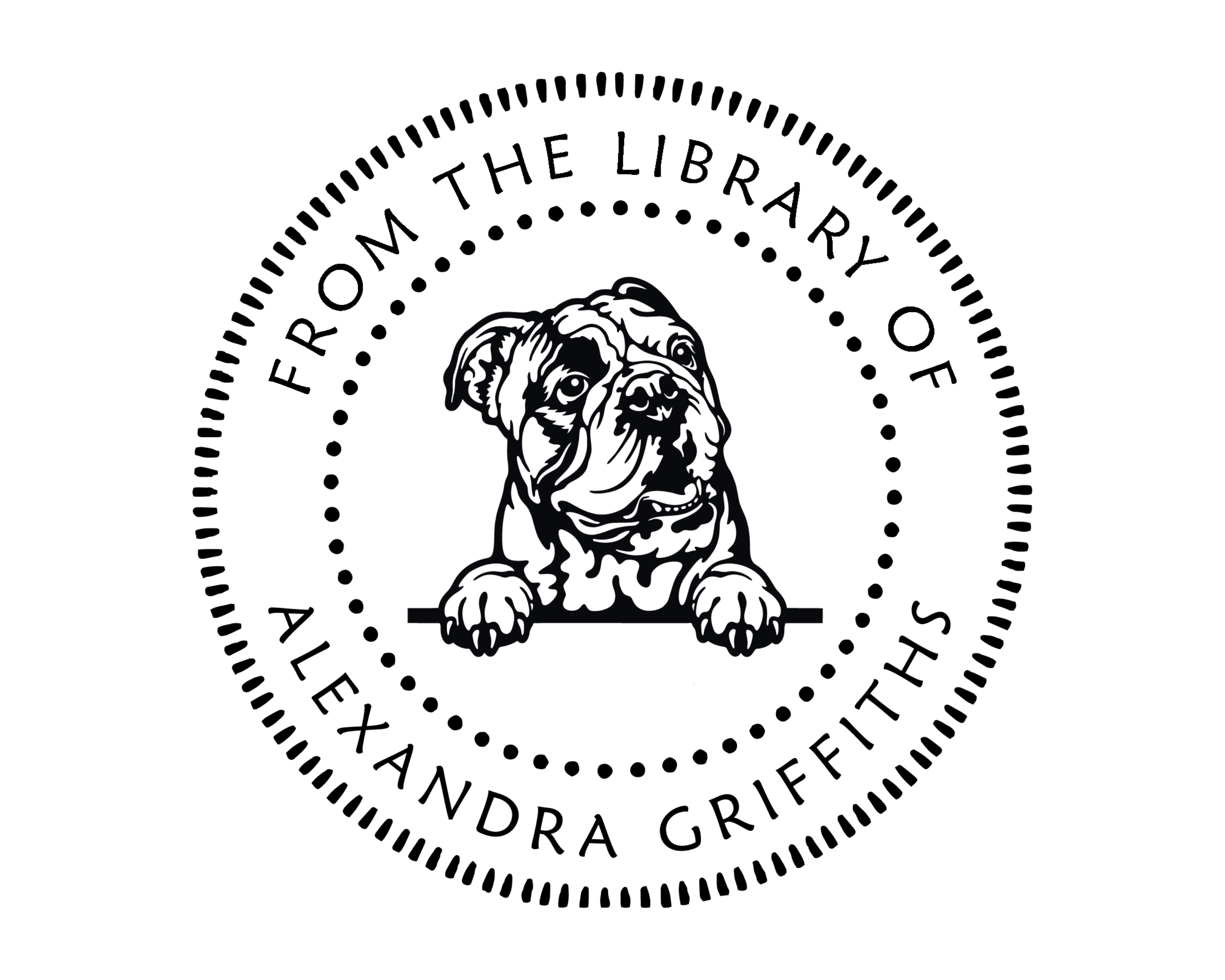 Dog Custom Name Book Stamp - JL-DOG36-EnglishBulldog