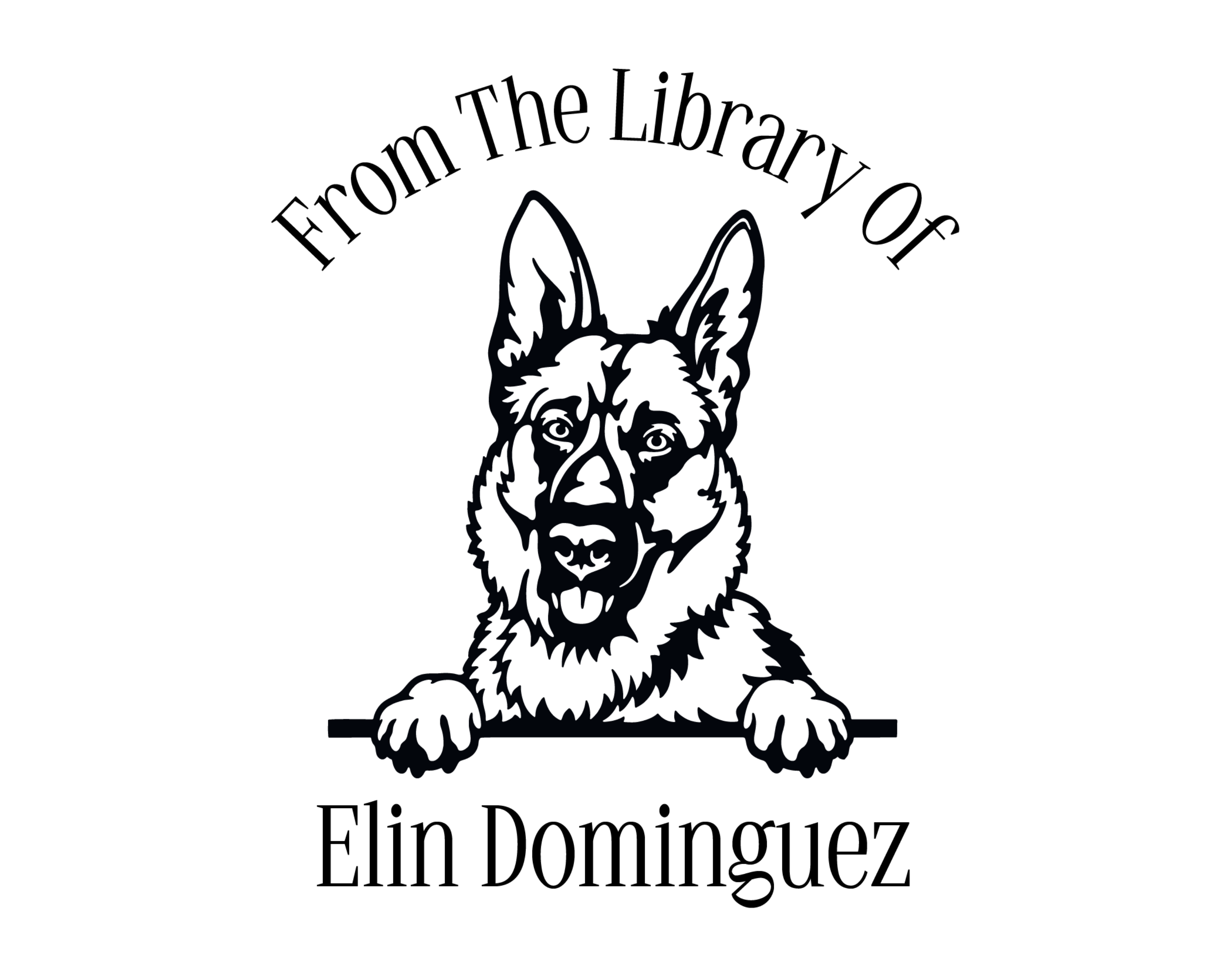 Dog Custom Name Book Stamp - JL-DOG40-GermanShepherd