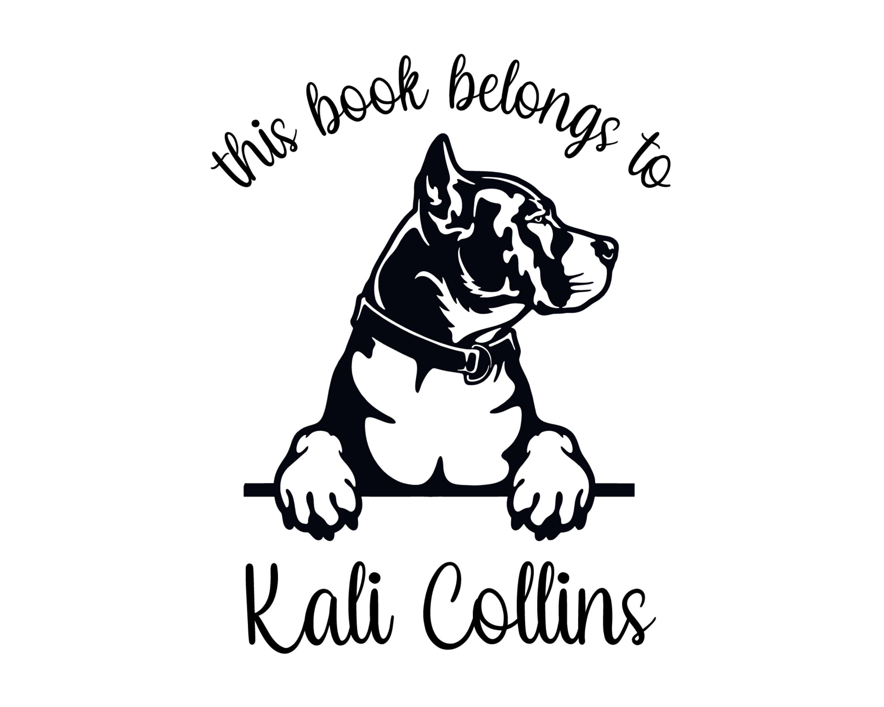 Dog Custom Name Book Stamp - JL-DOG41-AmericanStaffordshireTerrier