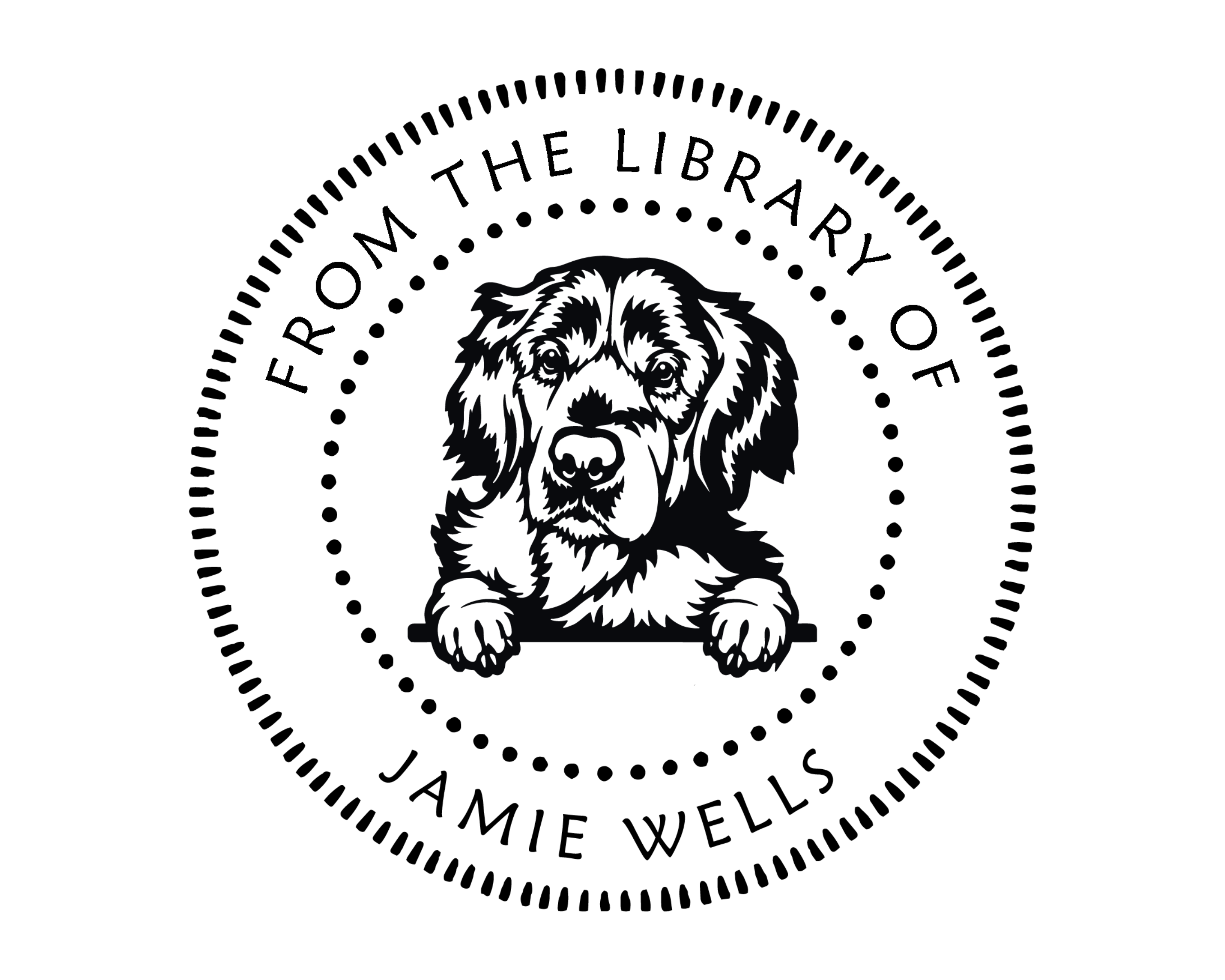 Dog Custom Name Book Stamp - JL-DOG44-GoldenRetriever