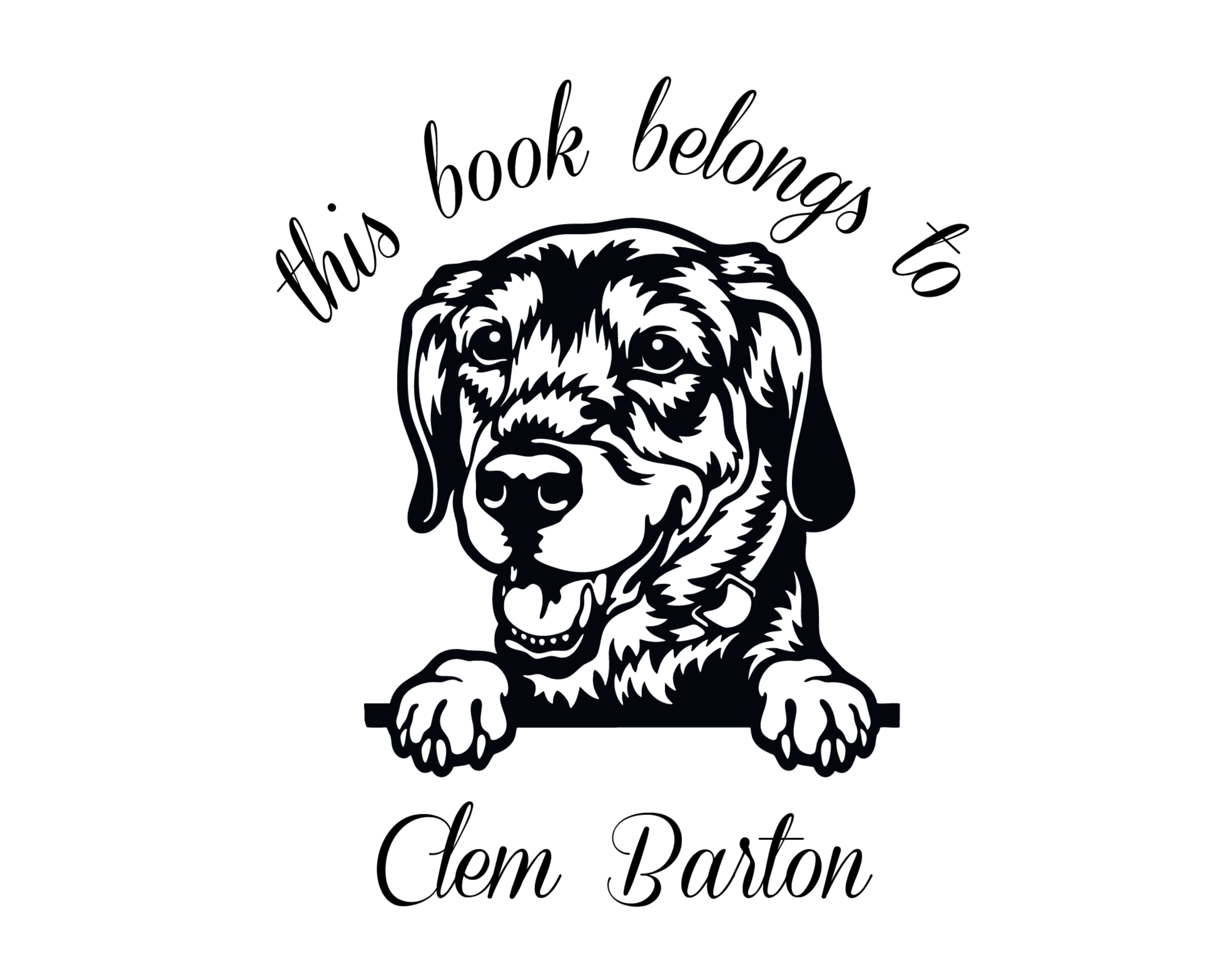 Dog Custom Name Book Stamp - JL-DOG7-LabradorRetriever