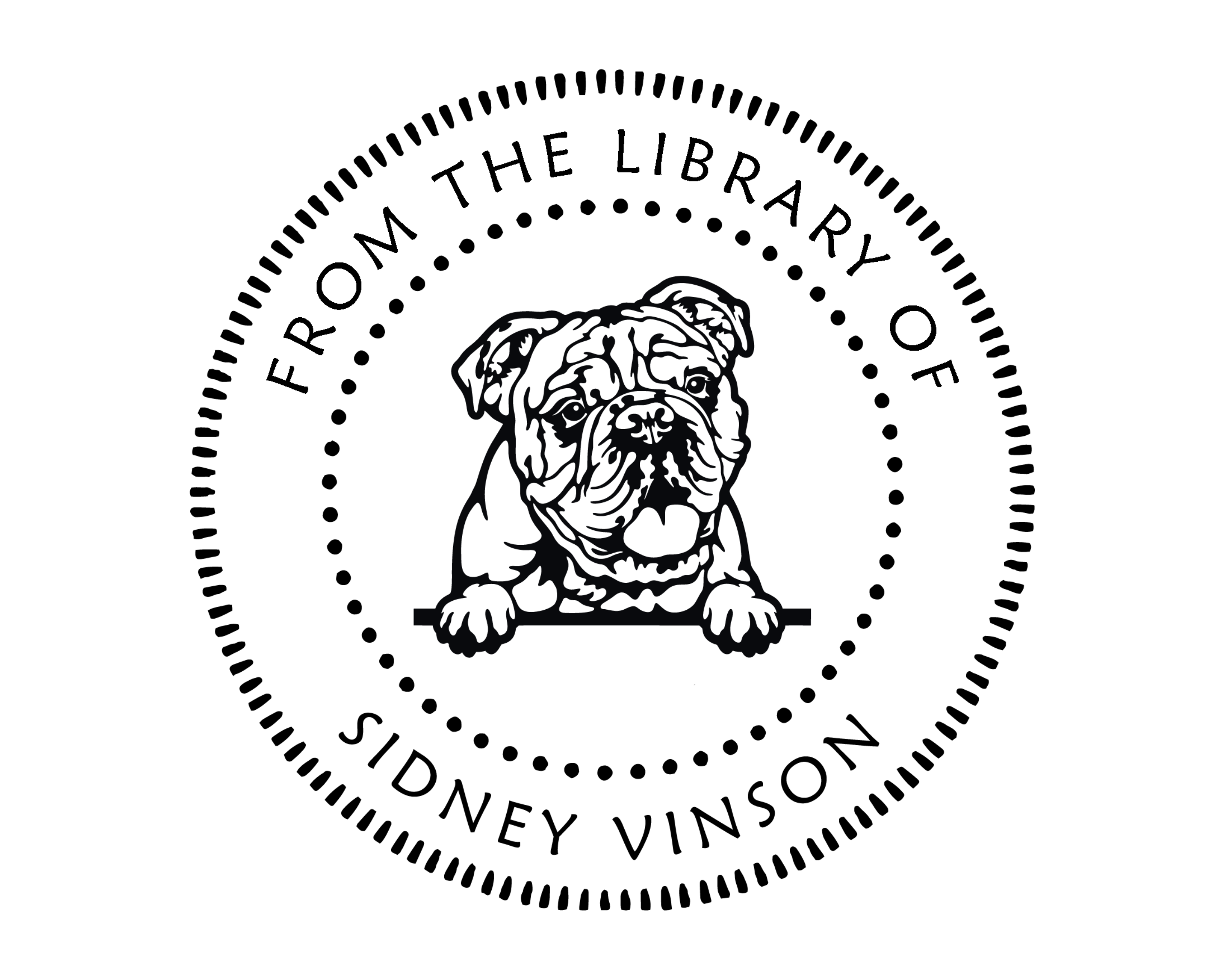 Dog Custom Name Book Stamp - JL-DOG9-EnglishBulldog