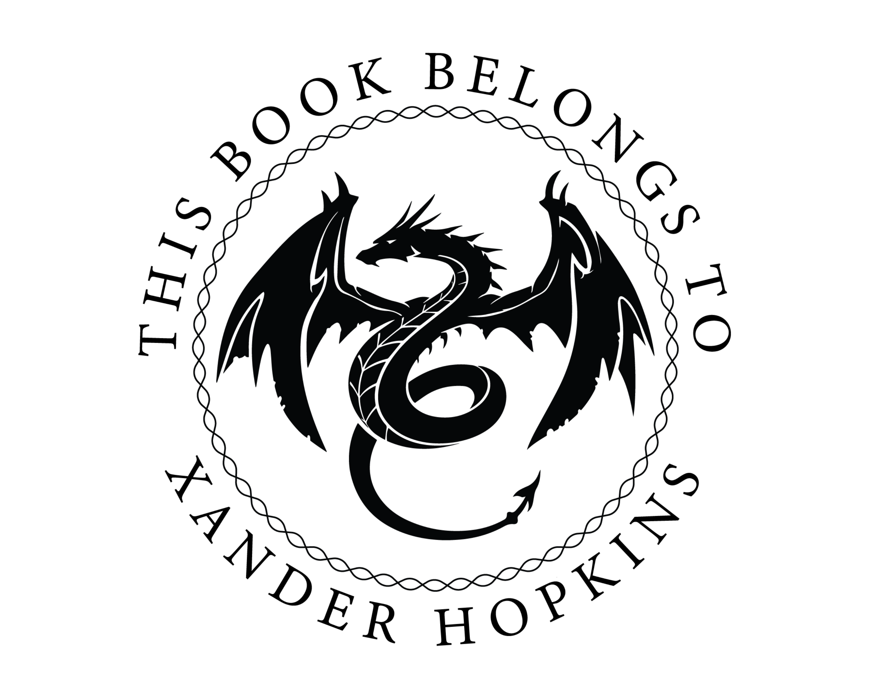 Dragon Custom Name Book Stamp - JL-DRAGON10