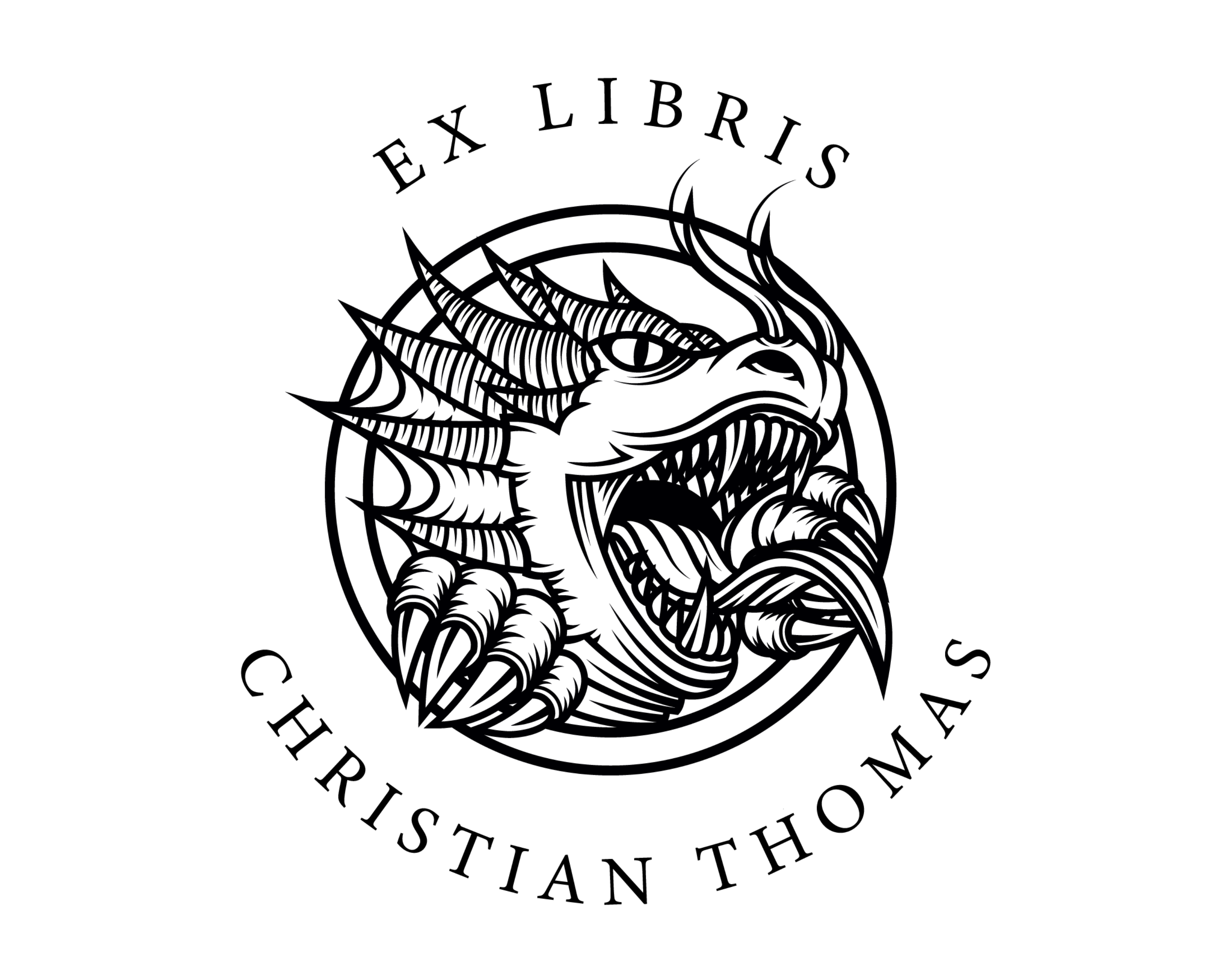 Dragon Custom Name Book Stamp - JL-DRAGON14