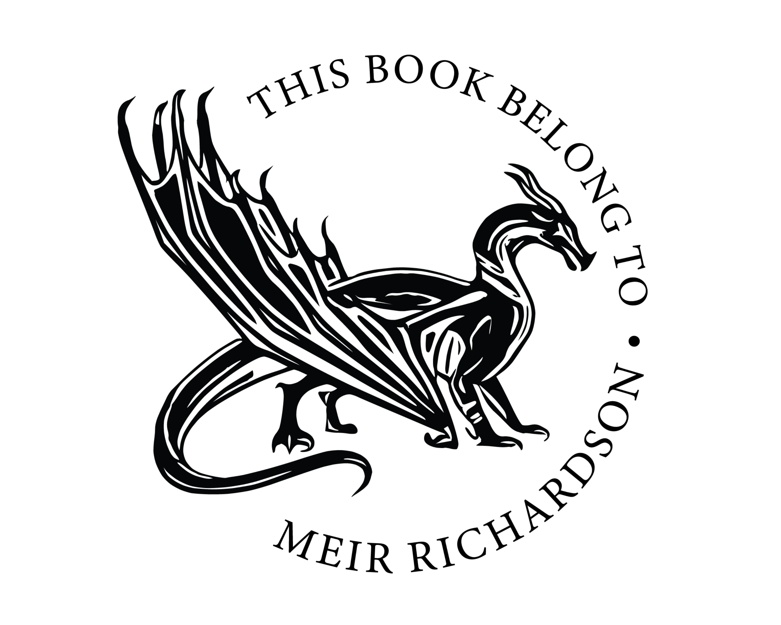 Dragon Custom Name Book Stamp - JL-DRAGON3