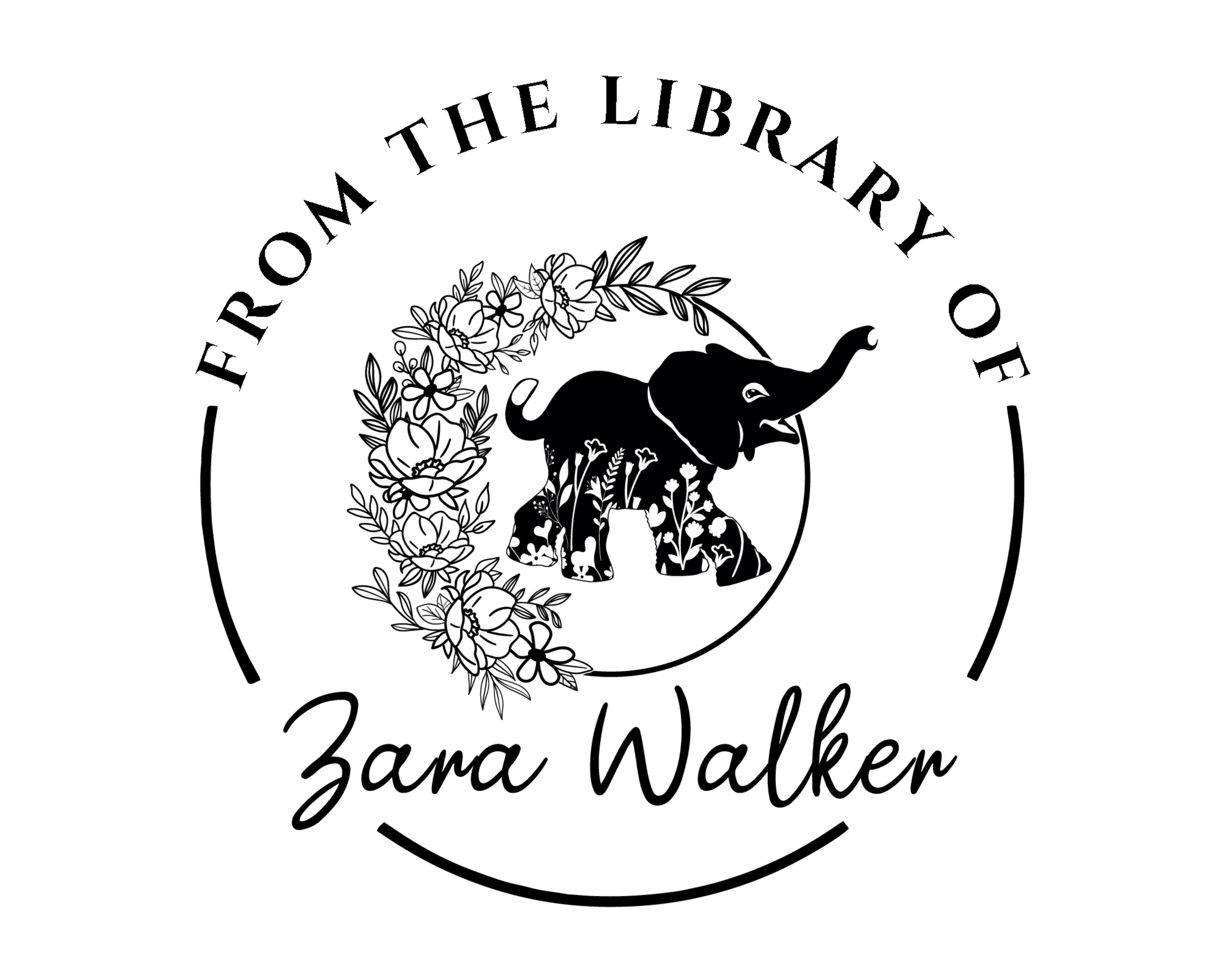 Elephants Custom Name Book Stamp - JL-Elephants10