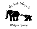 Load image into Gallery viewer, Elephants Custom Name Book Stamp - JL-Elephants11
