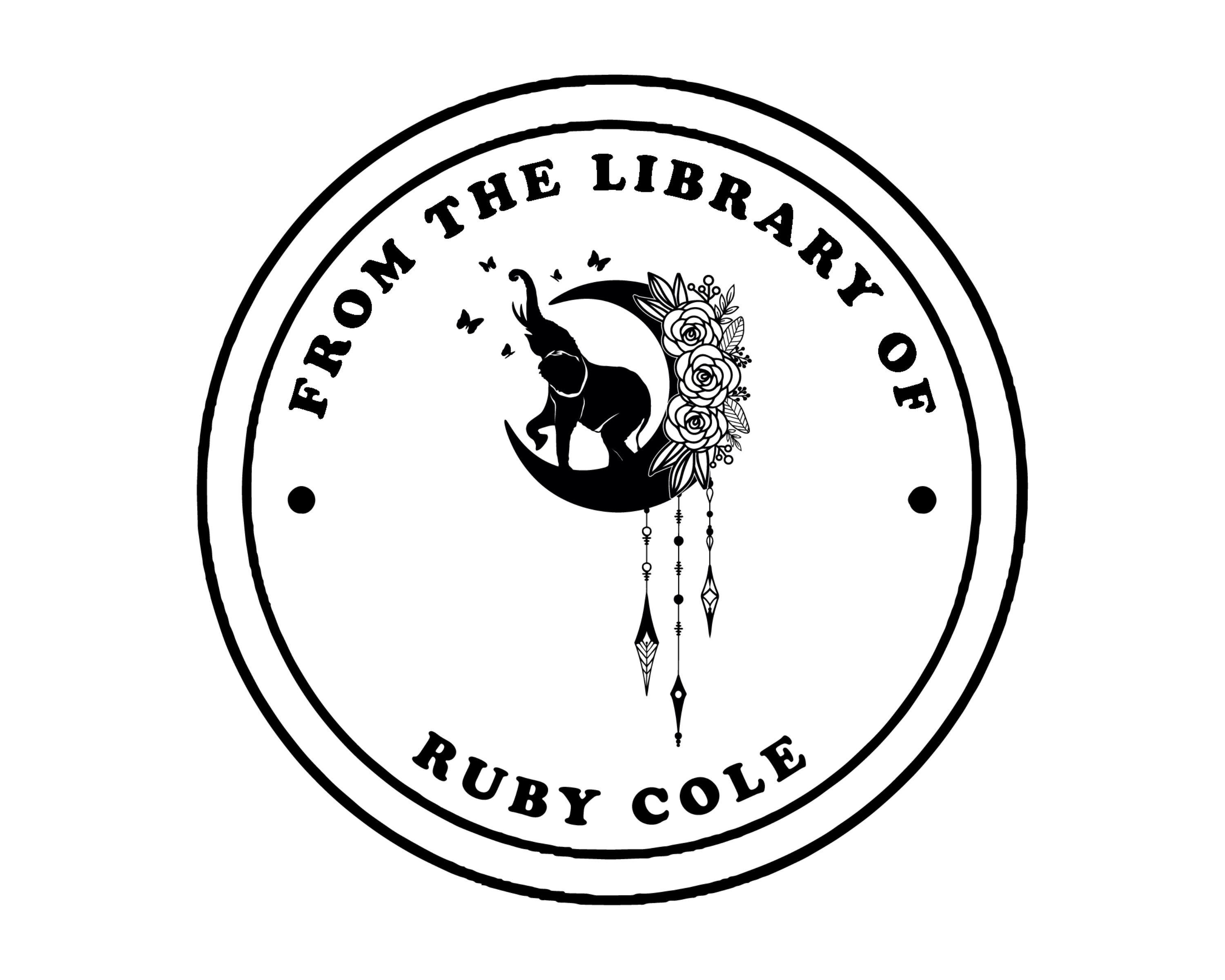 Elephants Custom Name Book Stamp - JL-Elephants12