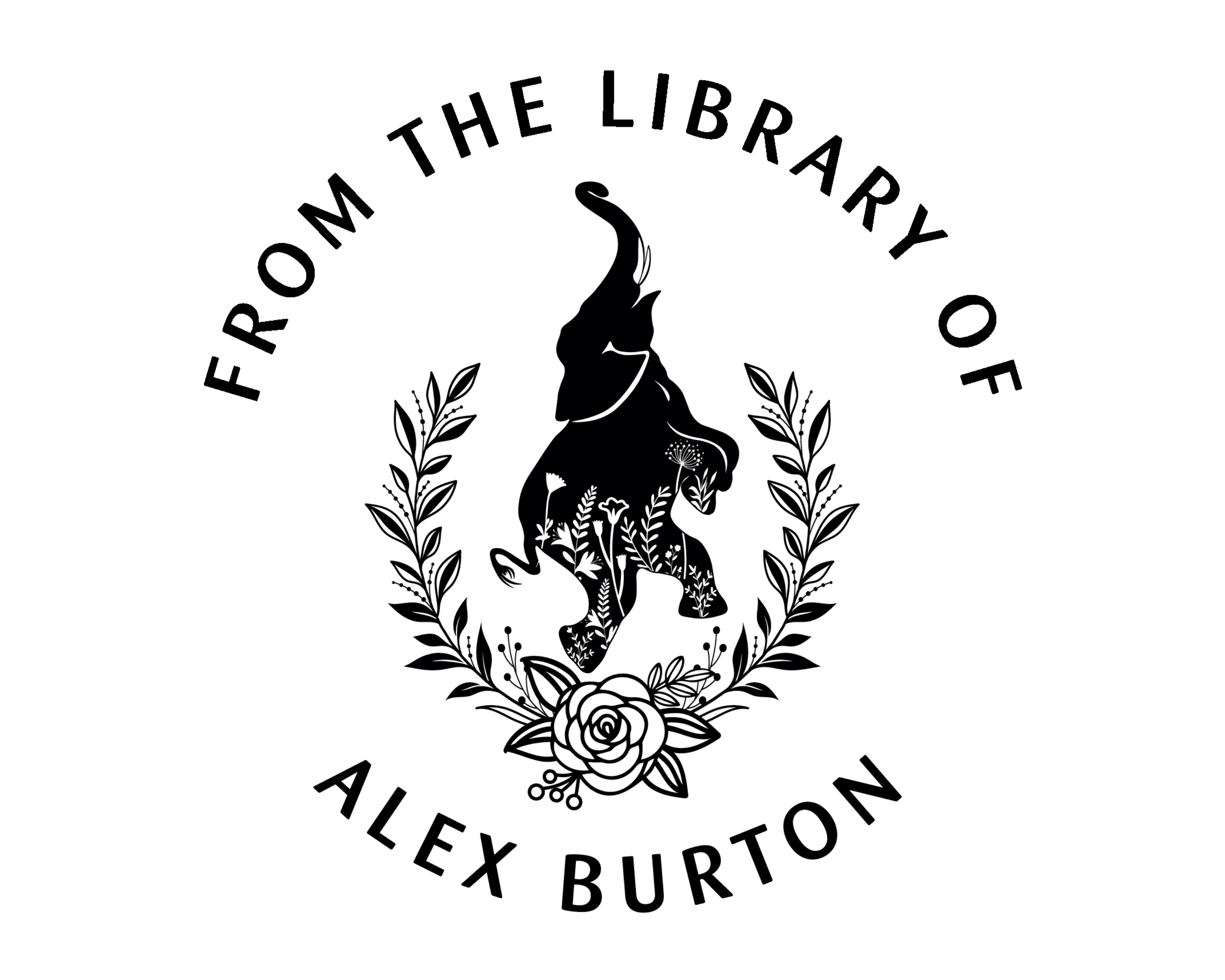 Elephants Custom Name Book Stamp - JL-Elephants1