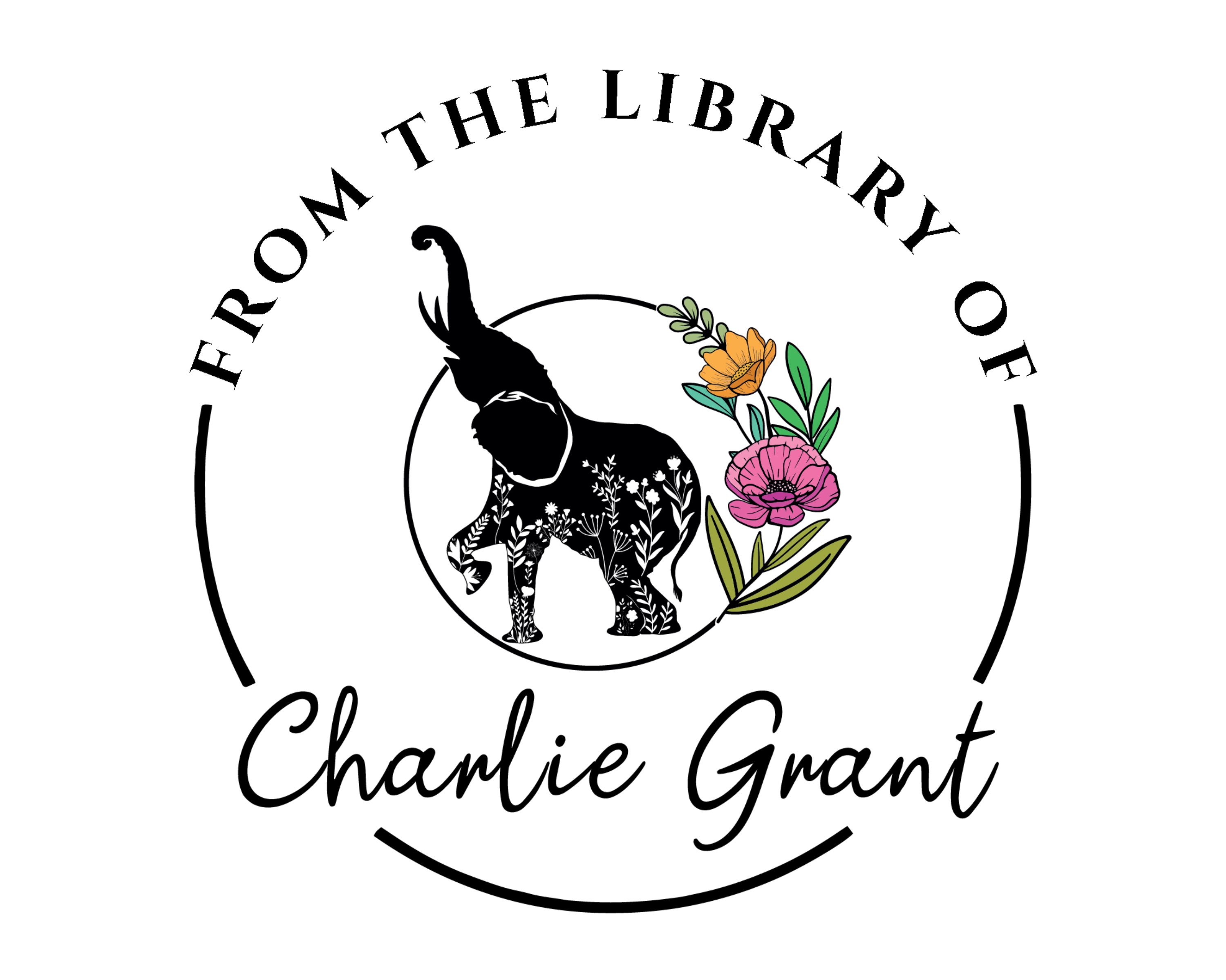 Elephants Custom Name Book Stamp - JL-Elephants3