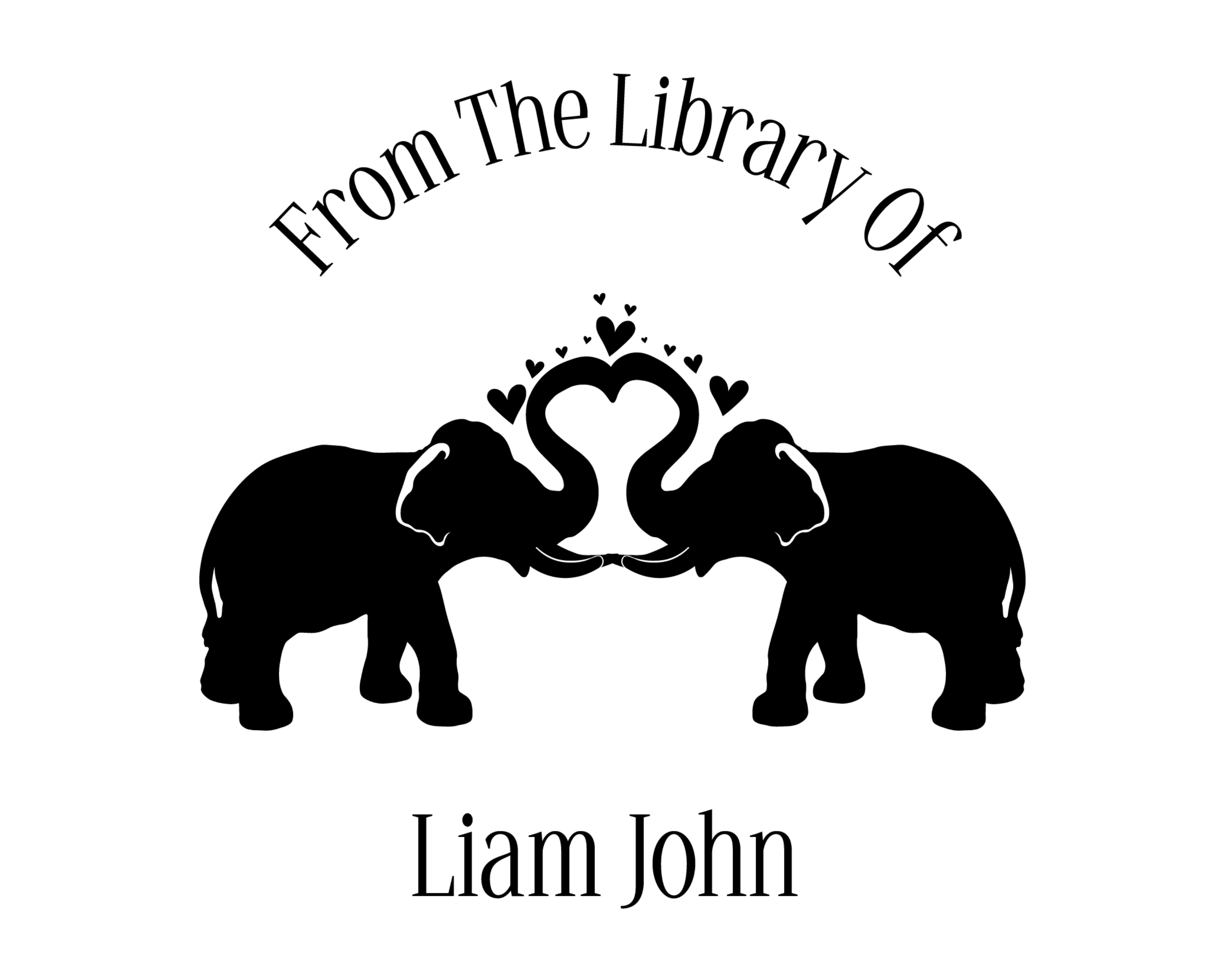 Elephants Custom Name Book Stamp - JL-Elephants6