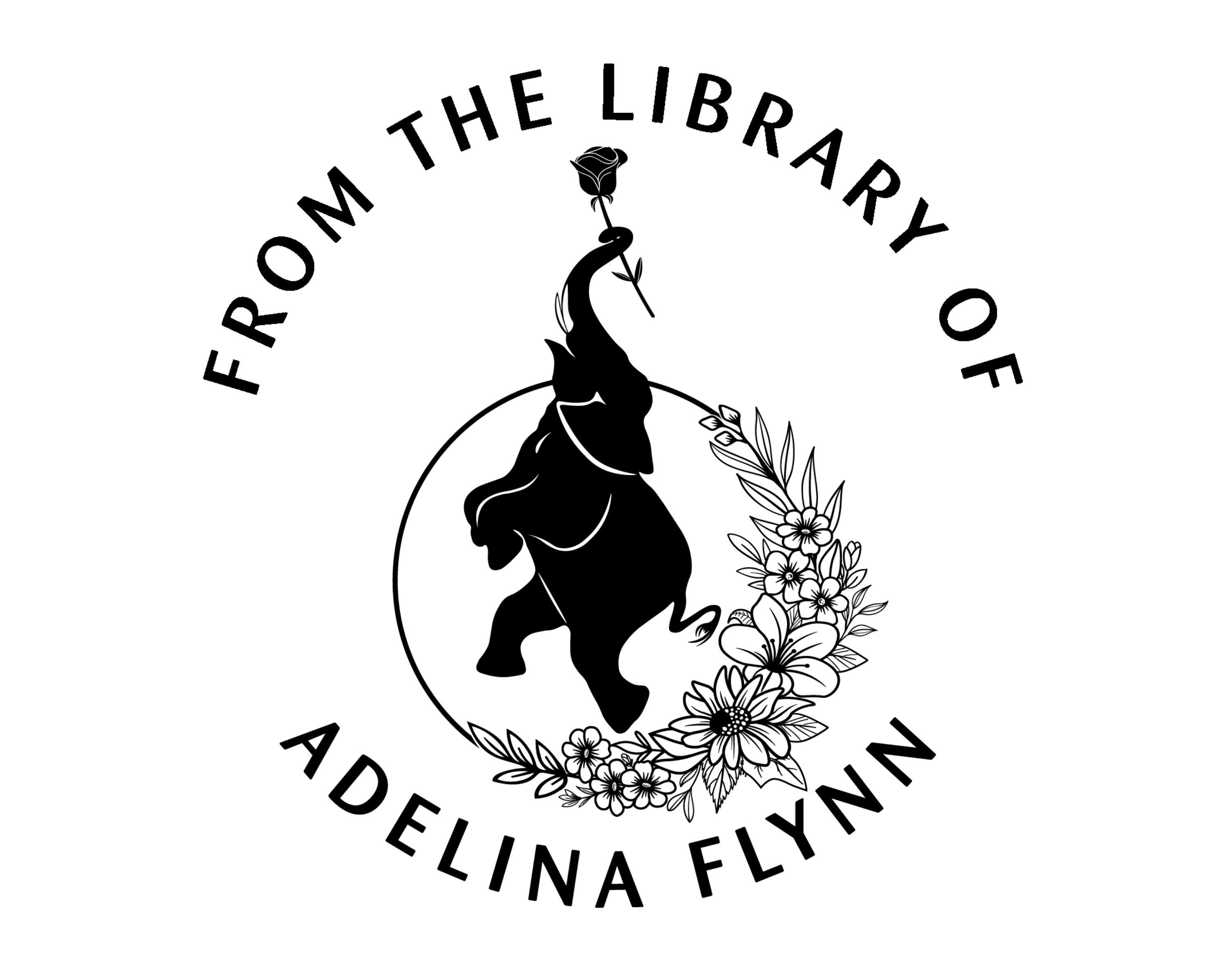 Elephants Custom Name Book Stamp - JL-Elephants8