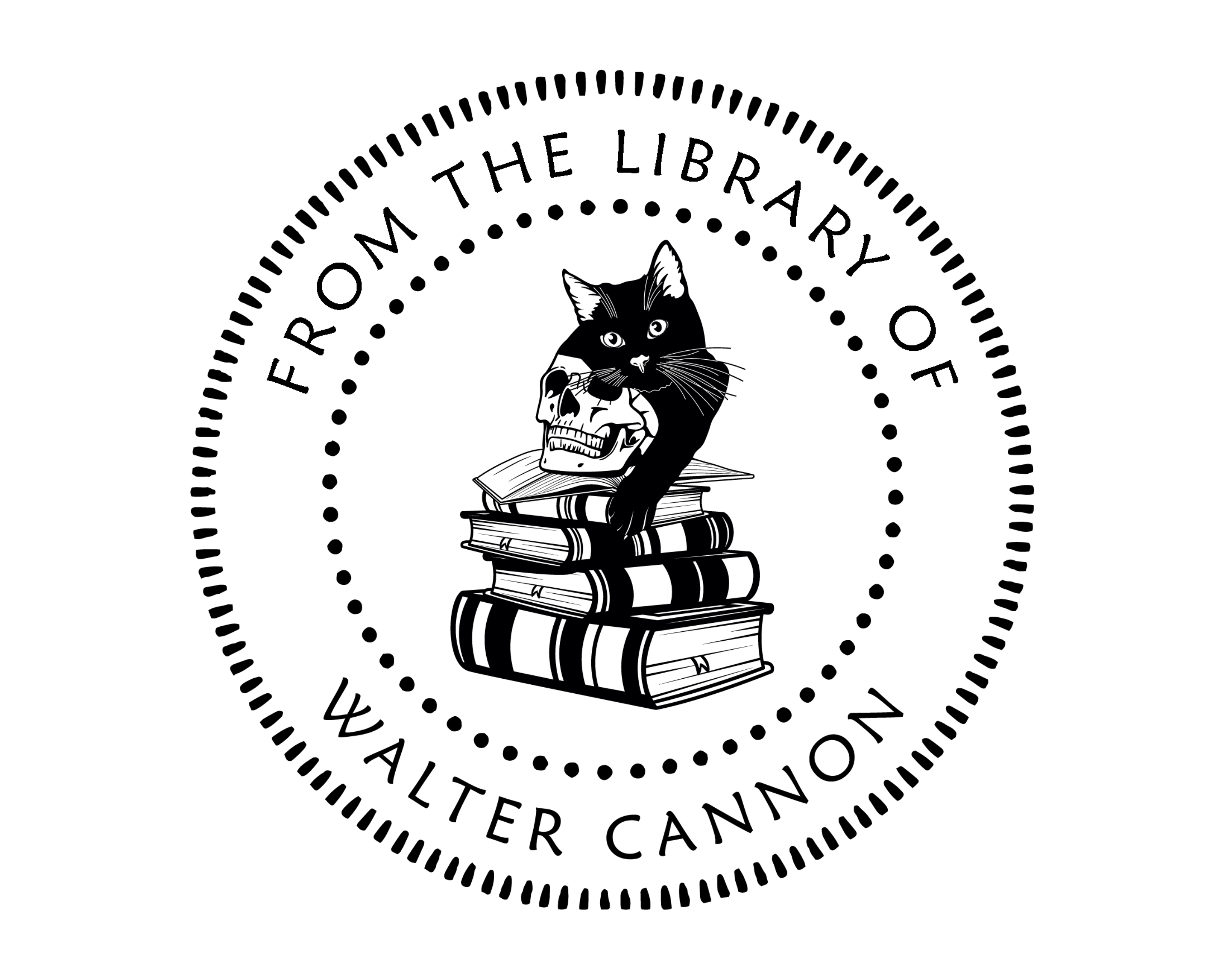 Cat Custom Name Book Stamp - JL-FloralCats16