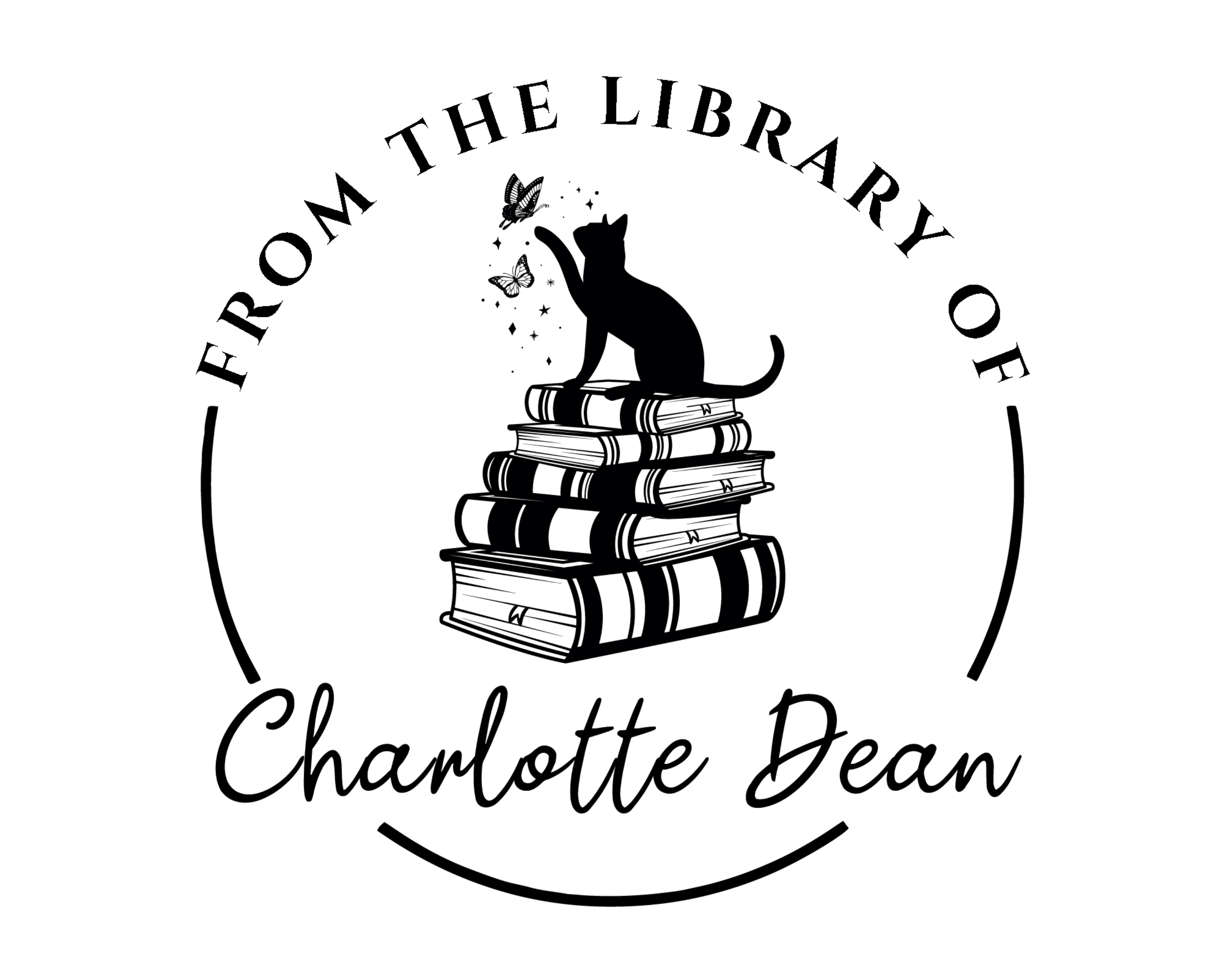 Cat Custom Name Book Stamp - JL-FloralCats17