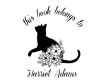 Load image into Gallery viewer, Cat Custom Name Book Stamp - JL-FloralCats18

