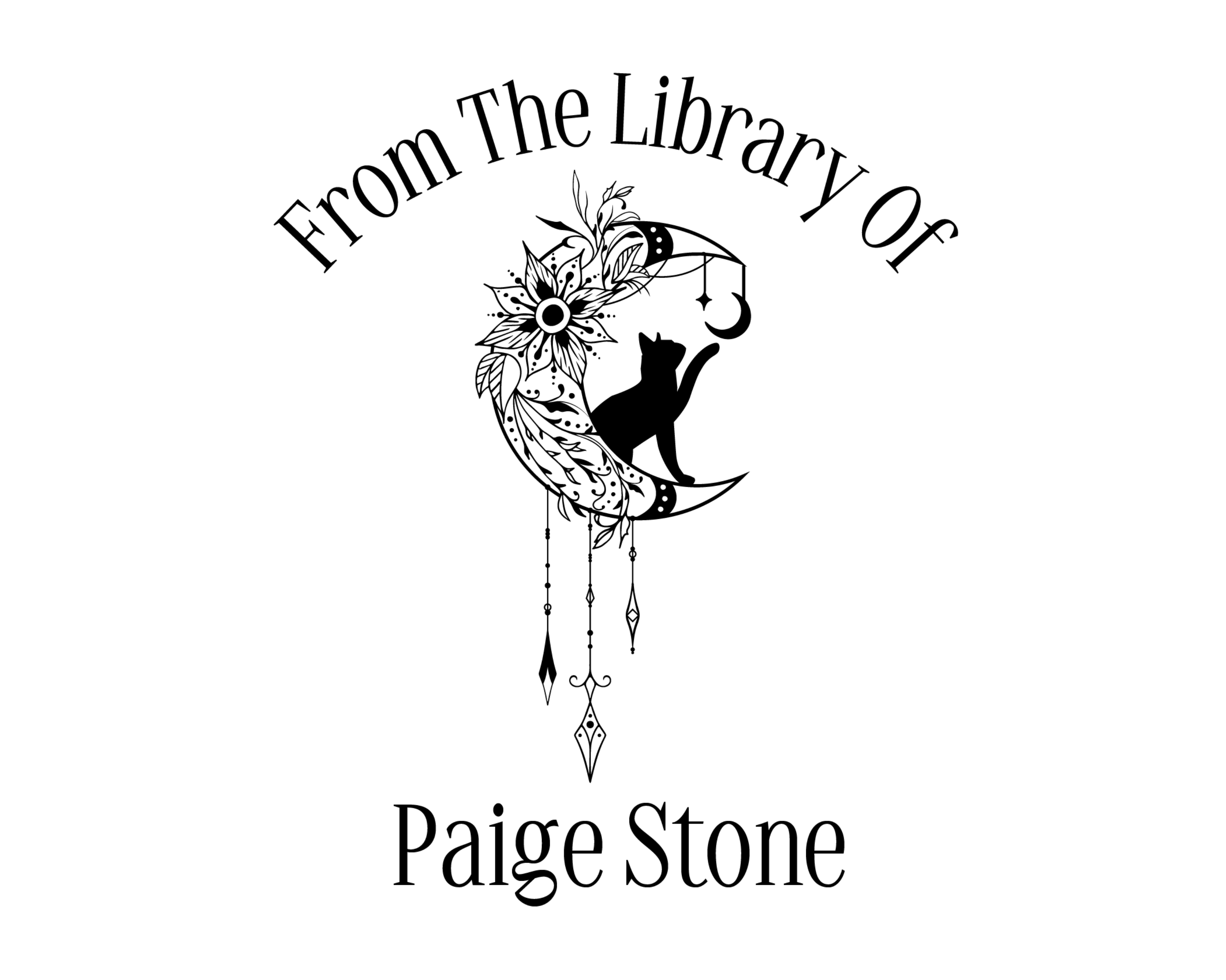 Cat Custom Name Book Stamp - JL-FloralCats20