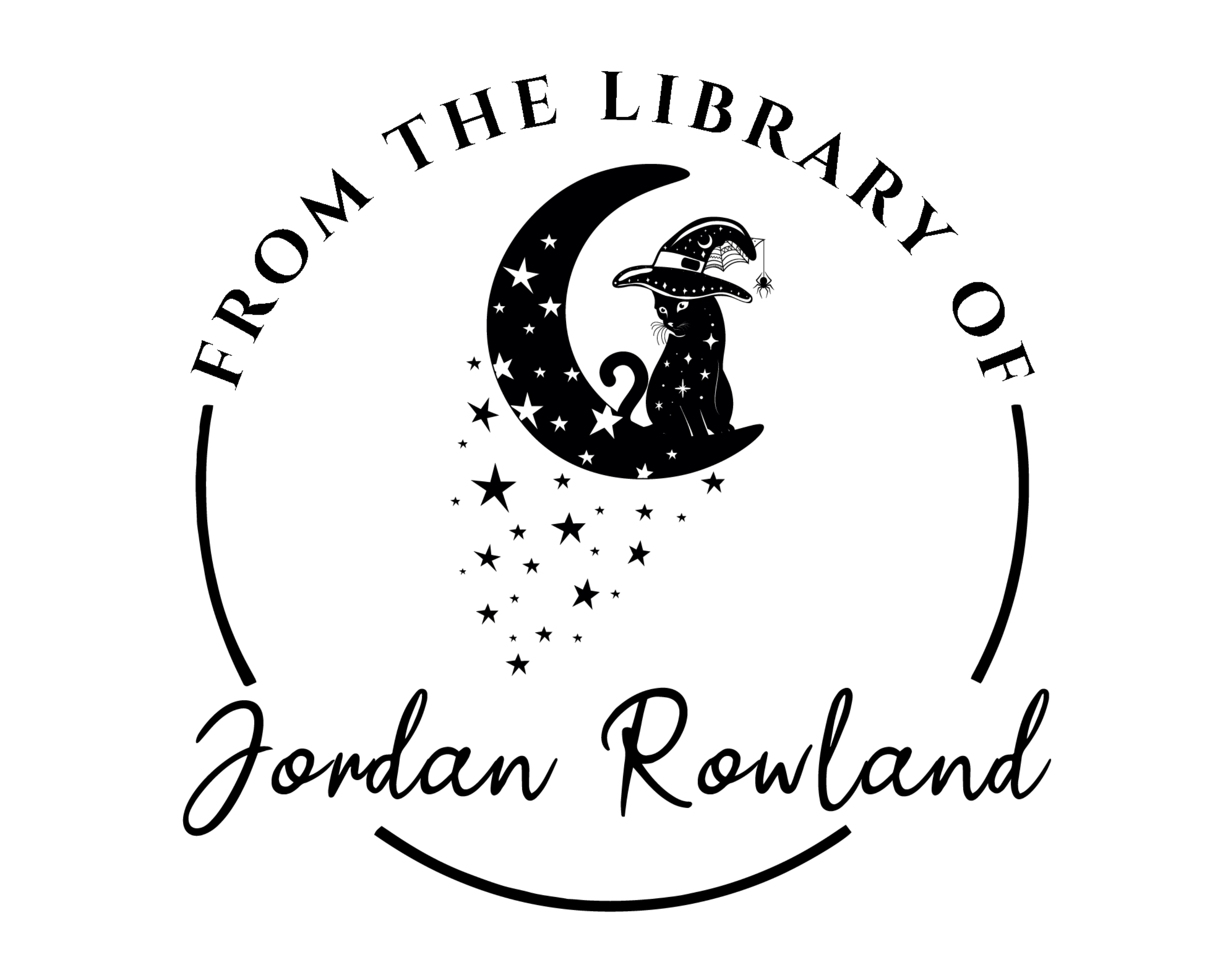 Cat Custom Name Book Stamp - JL-FloralCats24