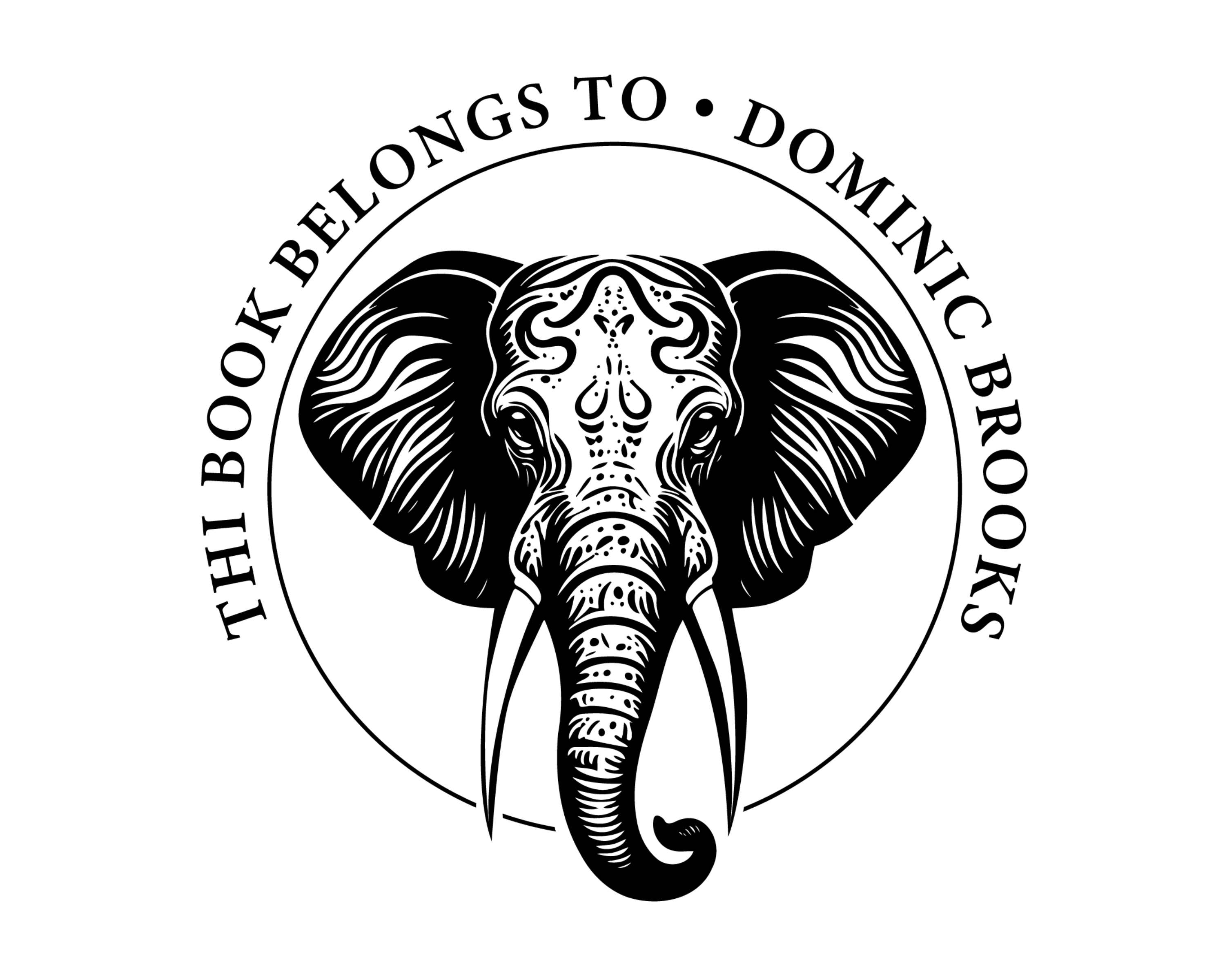 Elephants Custom Name Book Stamp - JL-JUNGLE2