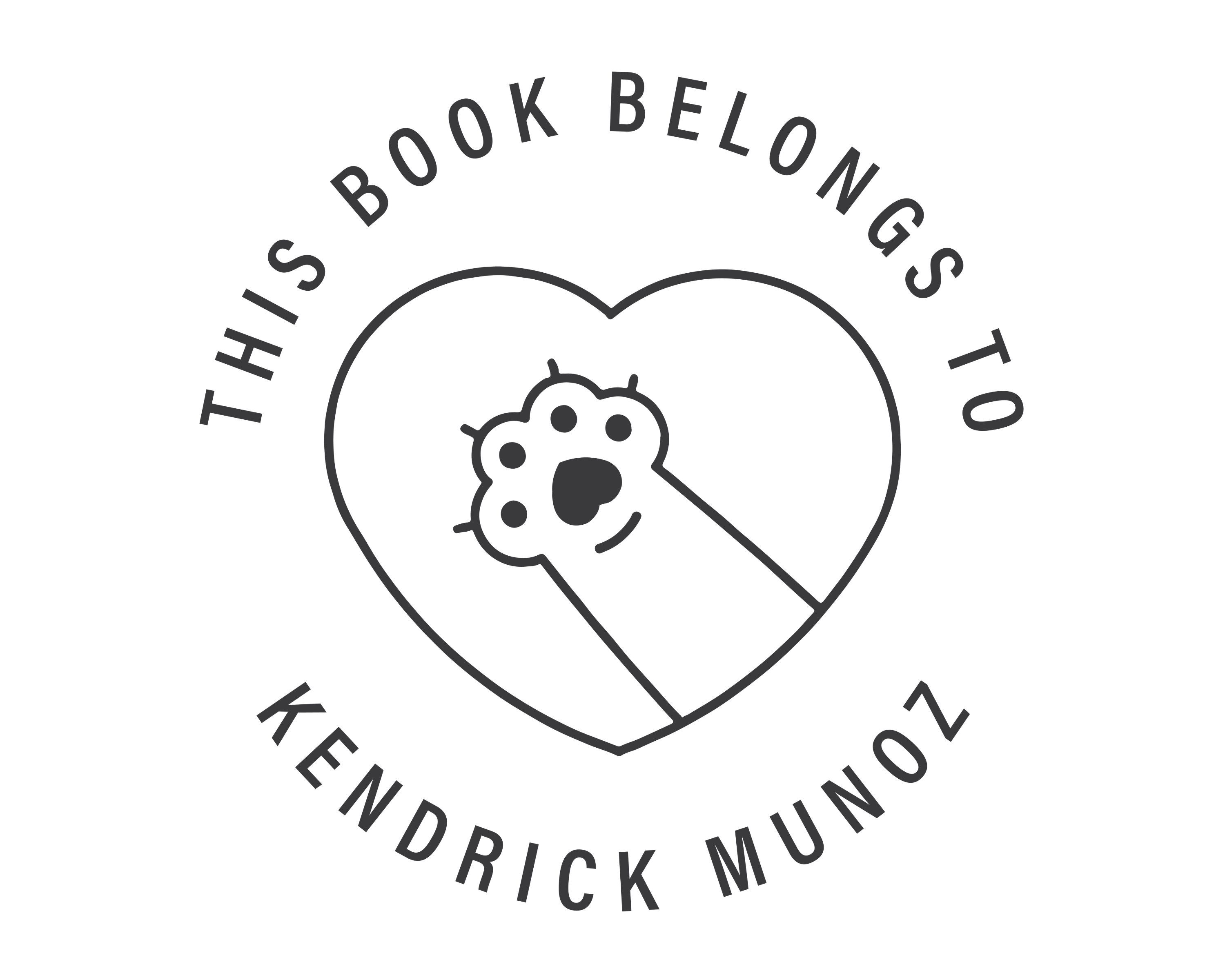 Dog Custom Name Book Stamp - JL-PAW11