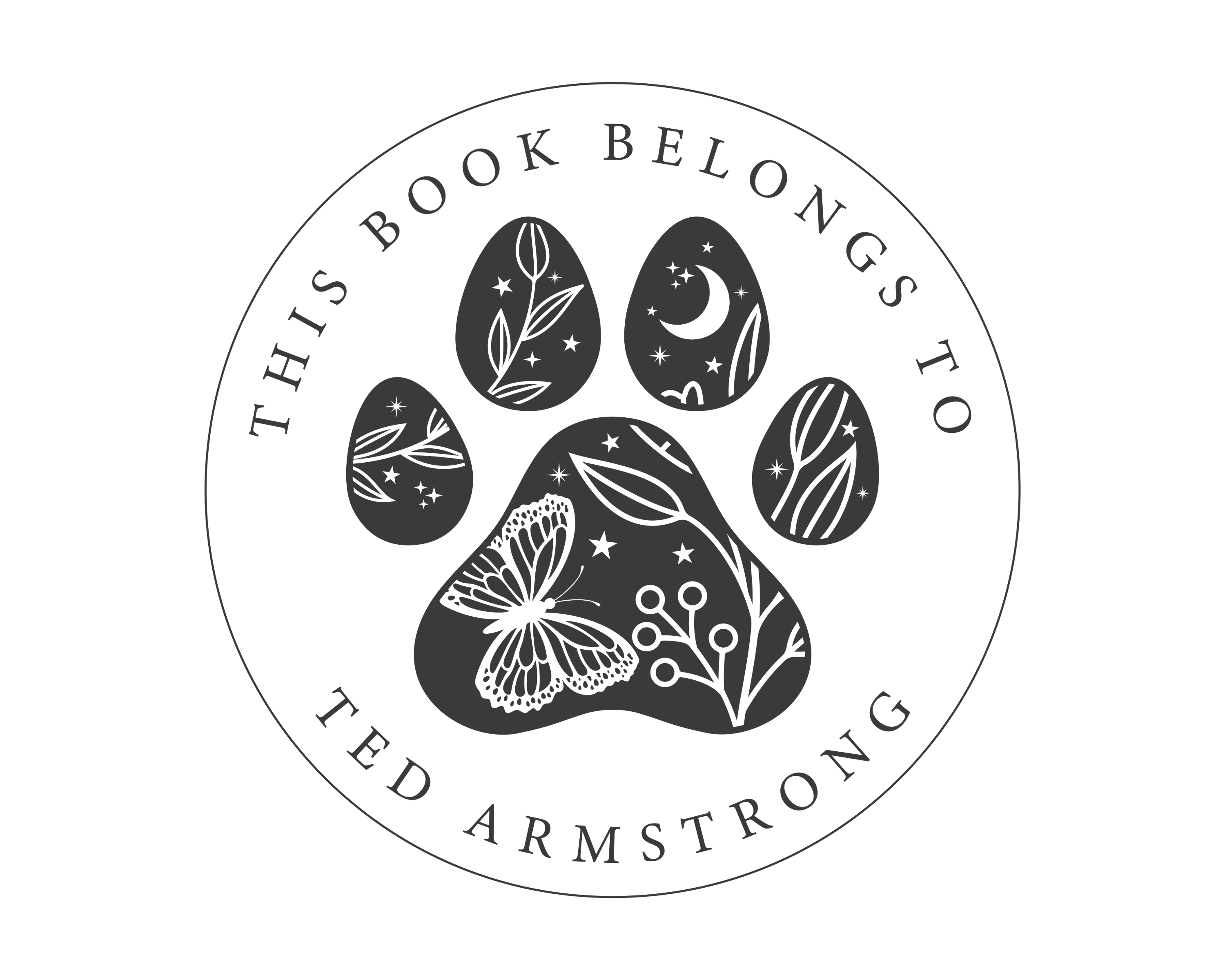 Dog Custom Name Book Stamp - JL-PAW3