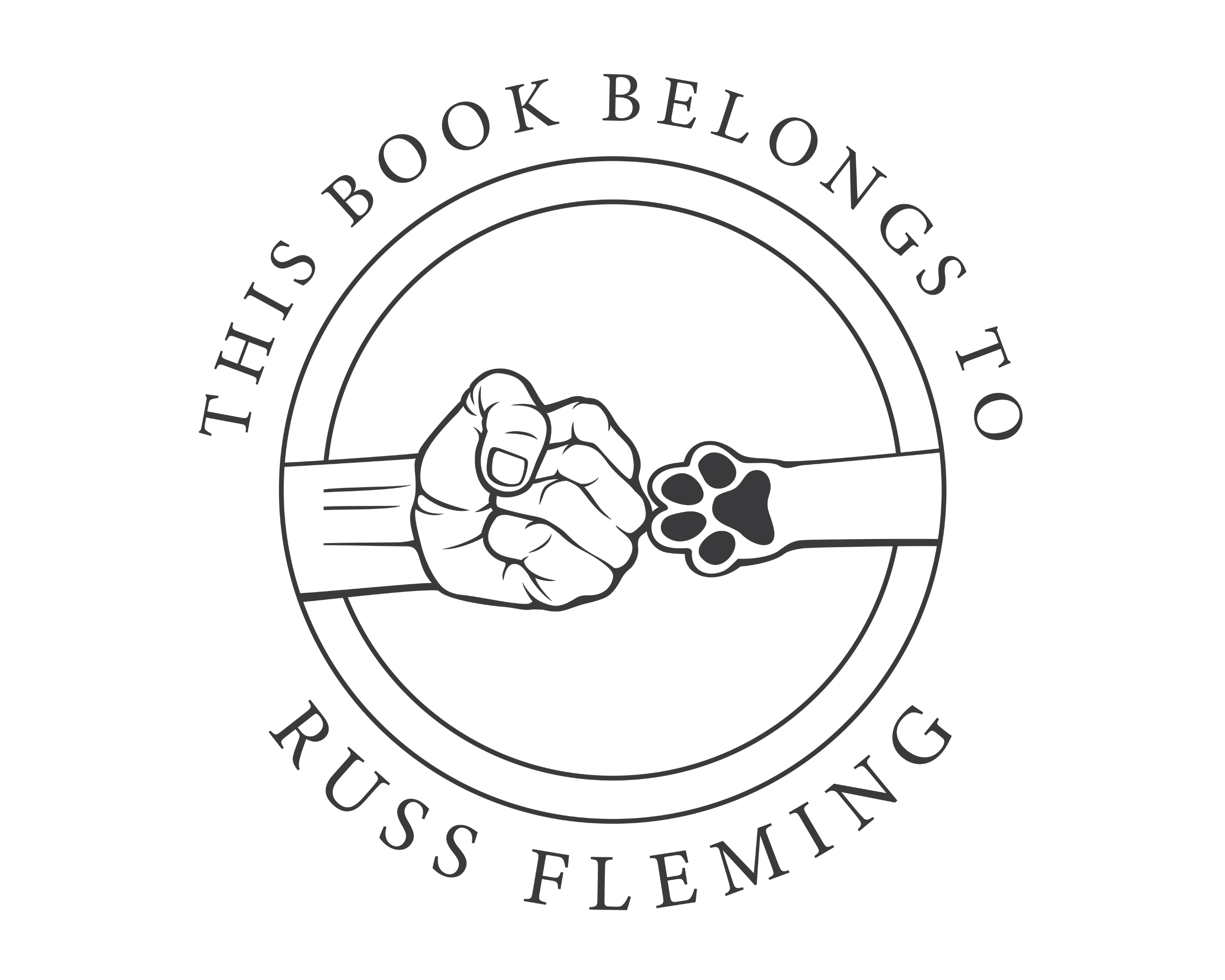 Dog Custom Name Book Stamp - JL-PAW8