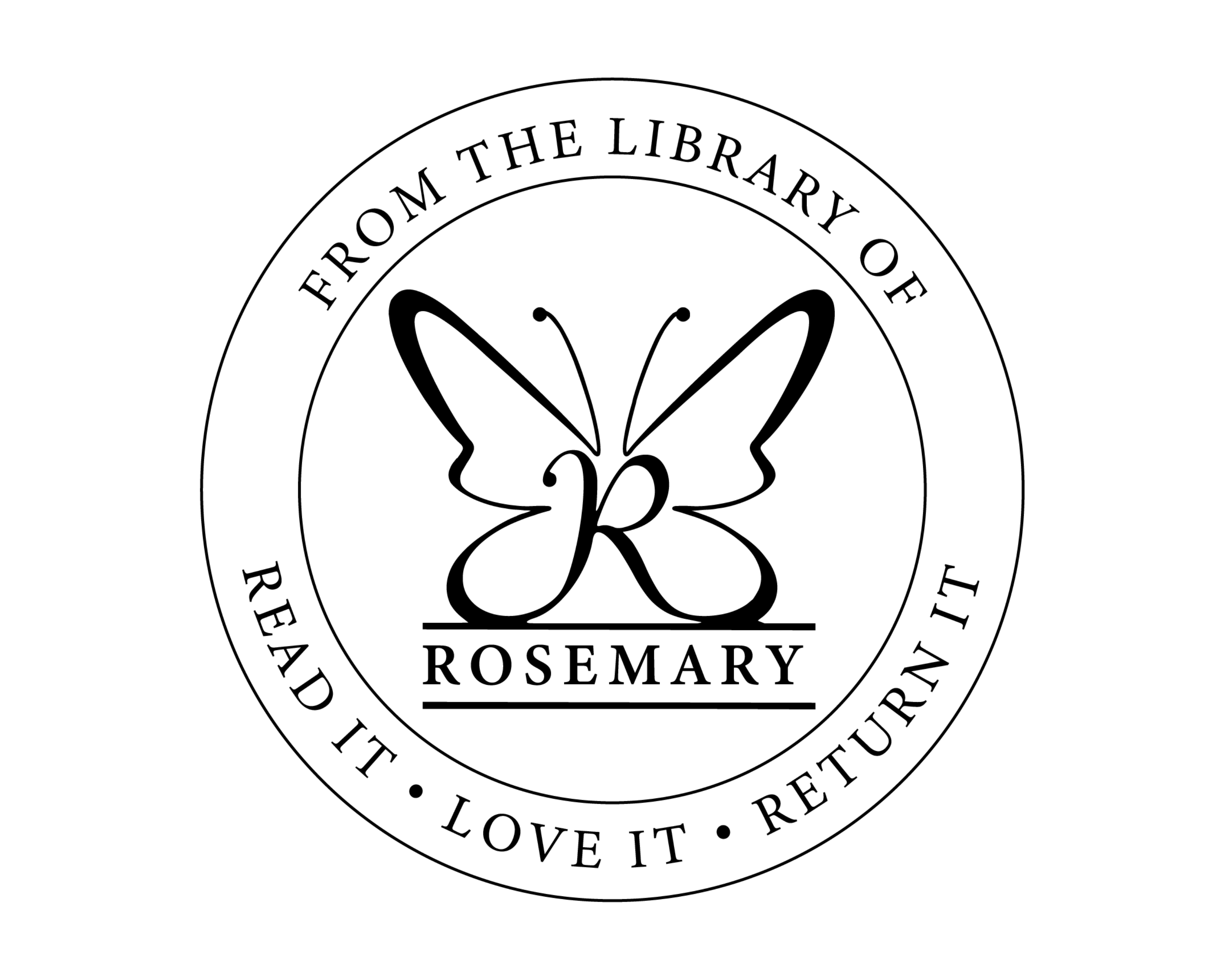 Butterfly Custom Name Book Stamp - MGBS-1