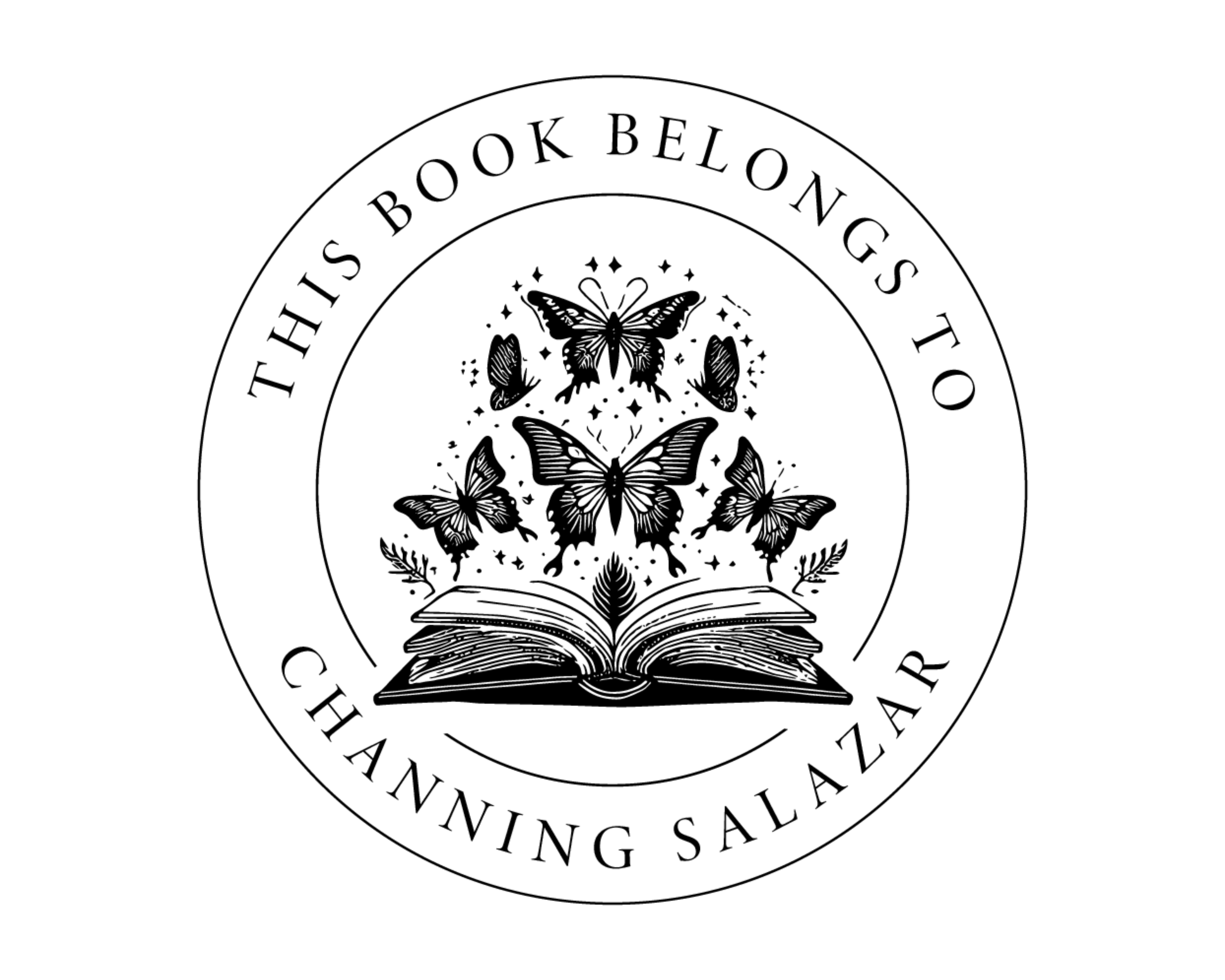 Butterfly Custom Name Book Stamp - RBS-25