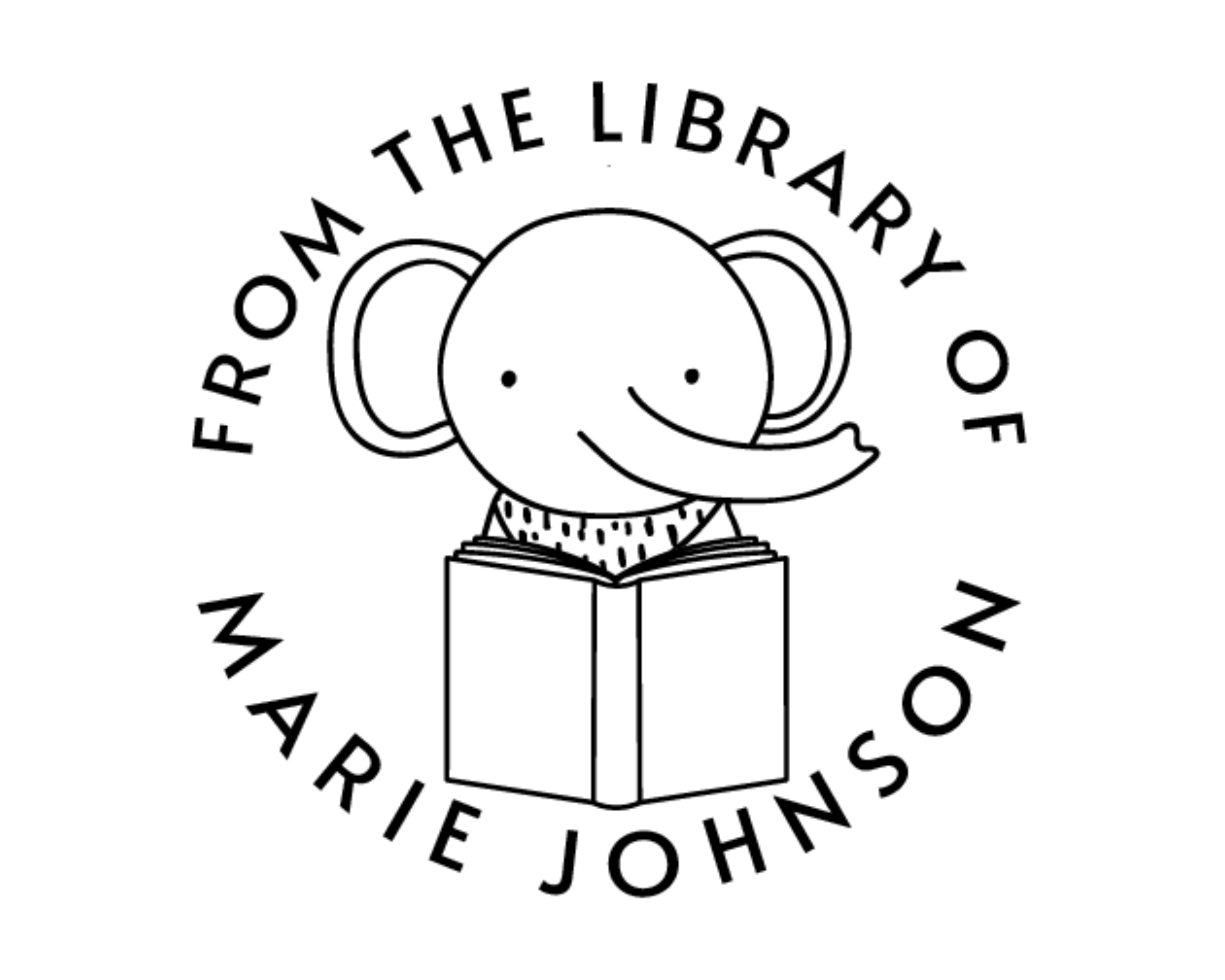 Elephants Custom Name Book Stamp - RNDBK-11