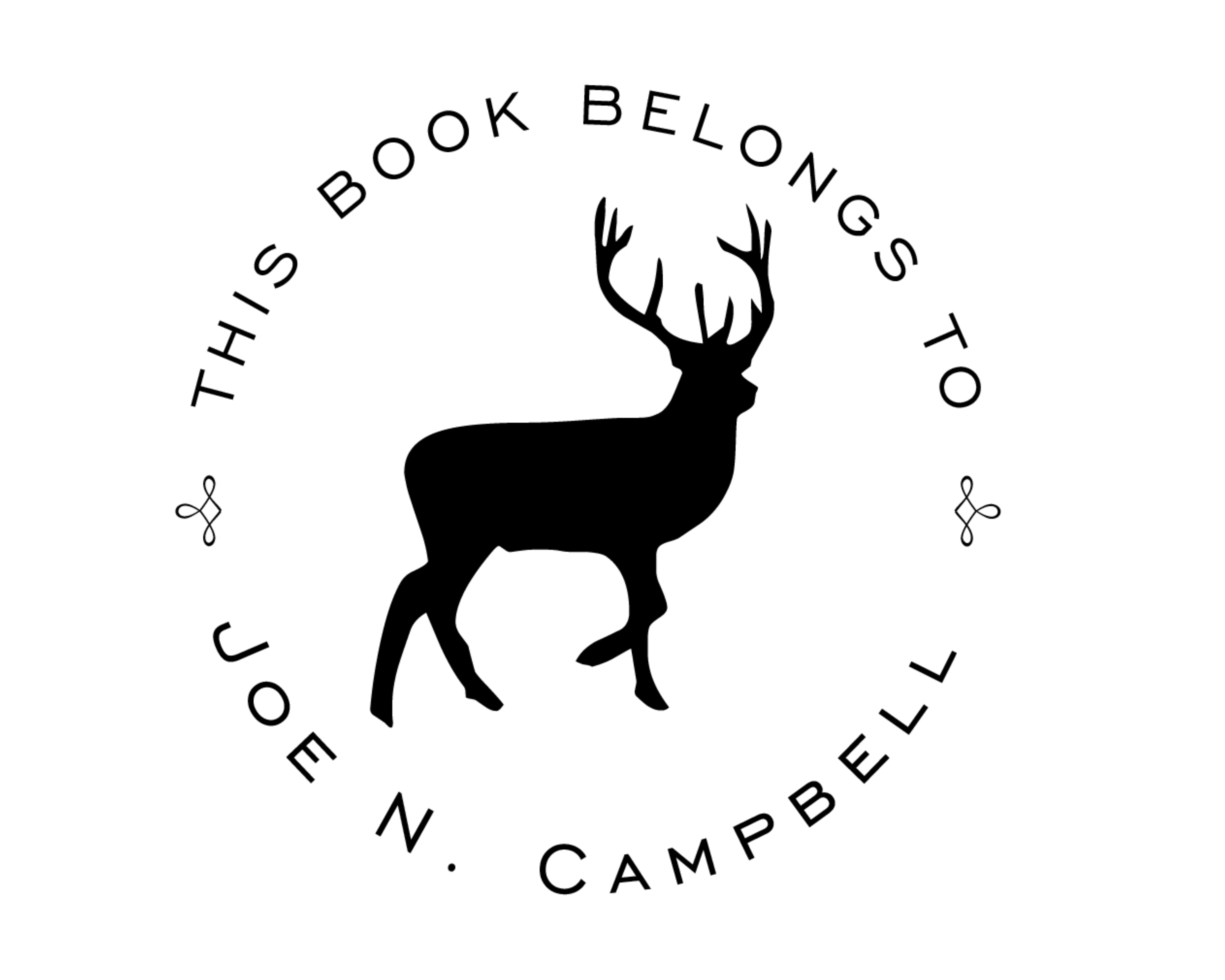 Animals Custom Name Book Stamp - RNDBK-15